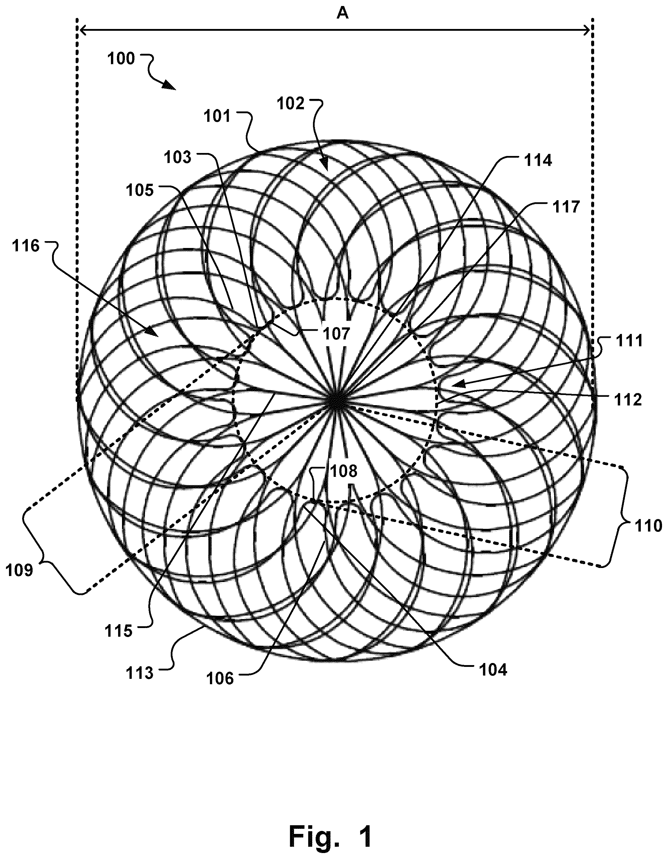 Patent US12378709 — Braided medical device and manufacturing method thereof — Figure 1