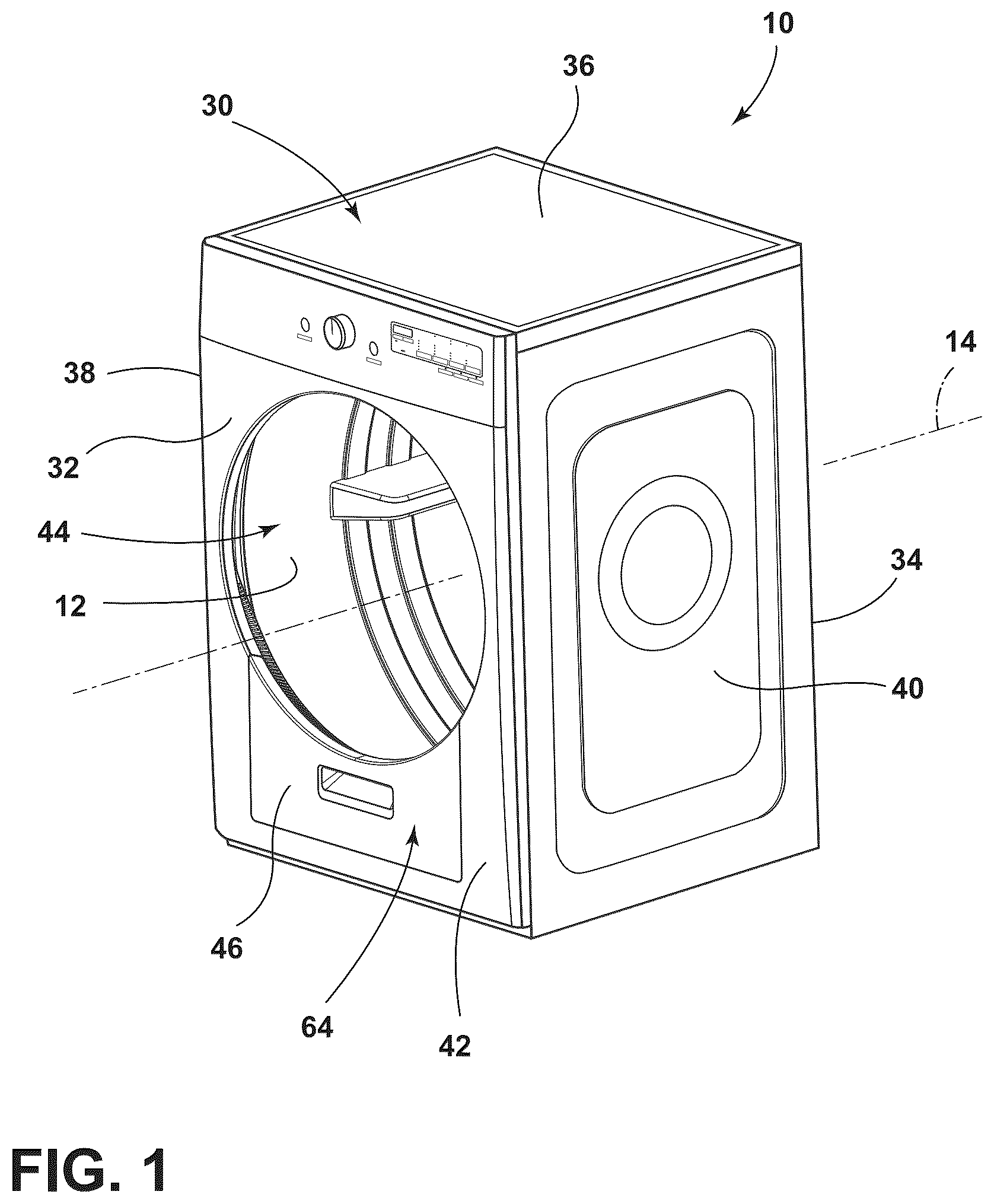 Patent US12378716 — Laundry appliance — Figure 1