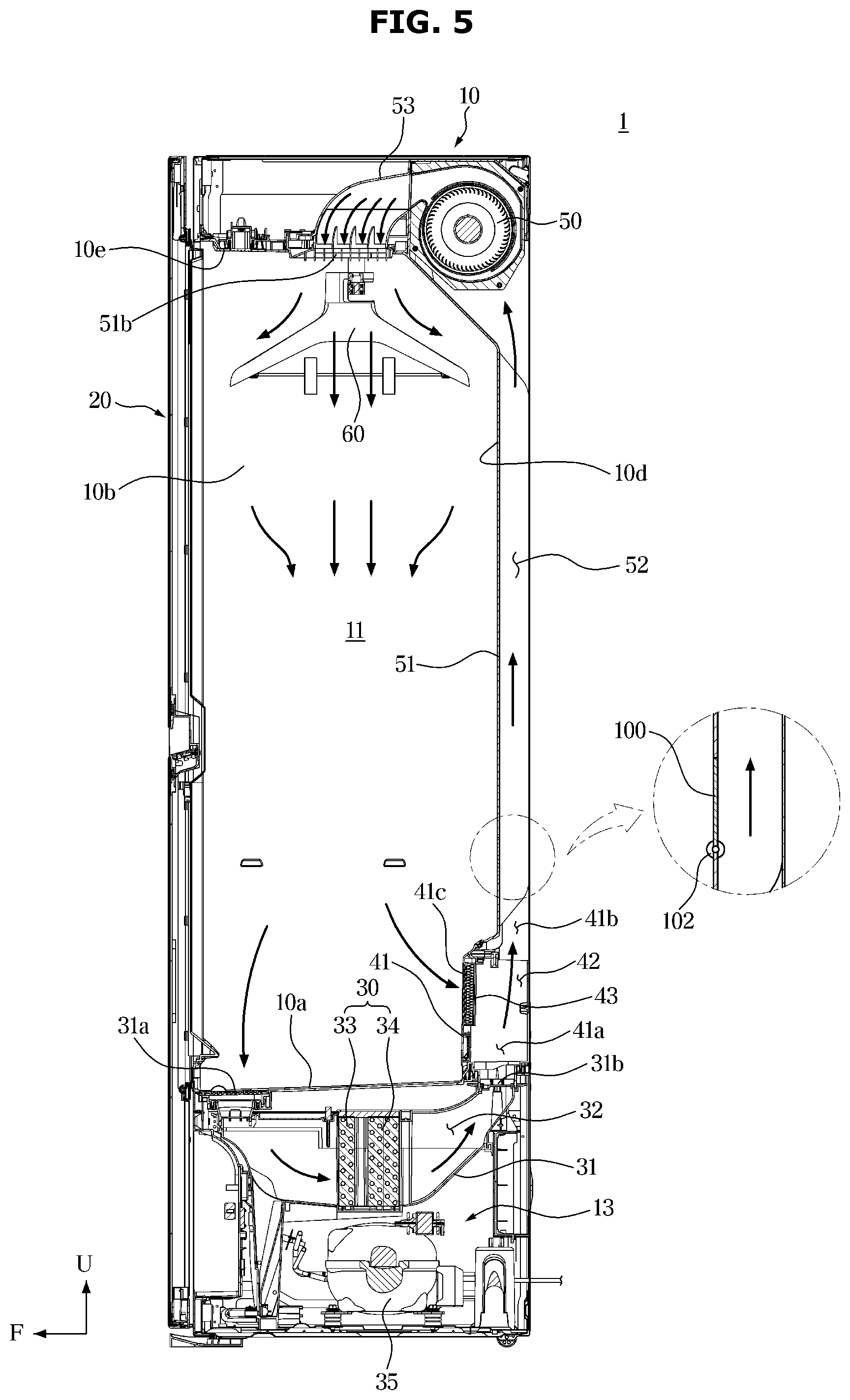 Patent US12378718 Figure 5 – Clothes care apparatus