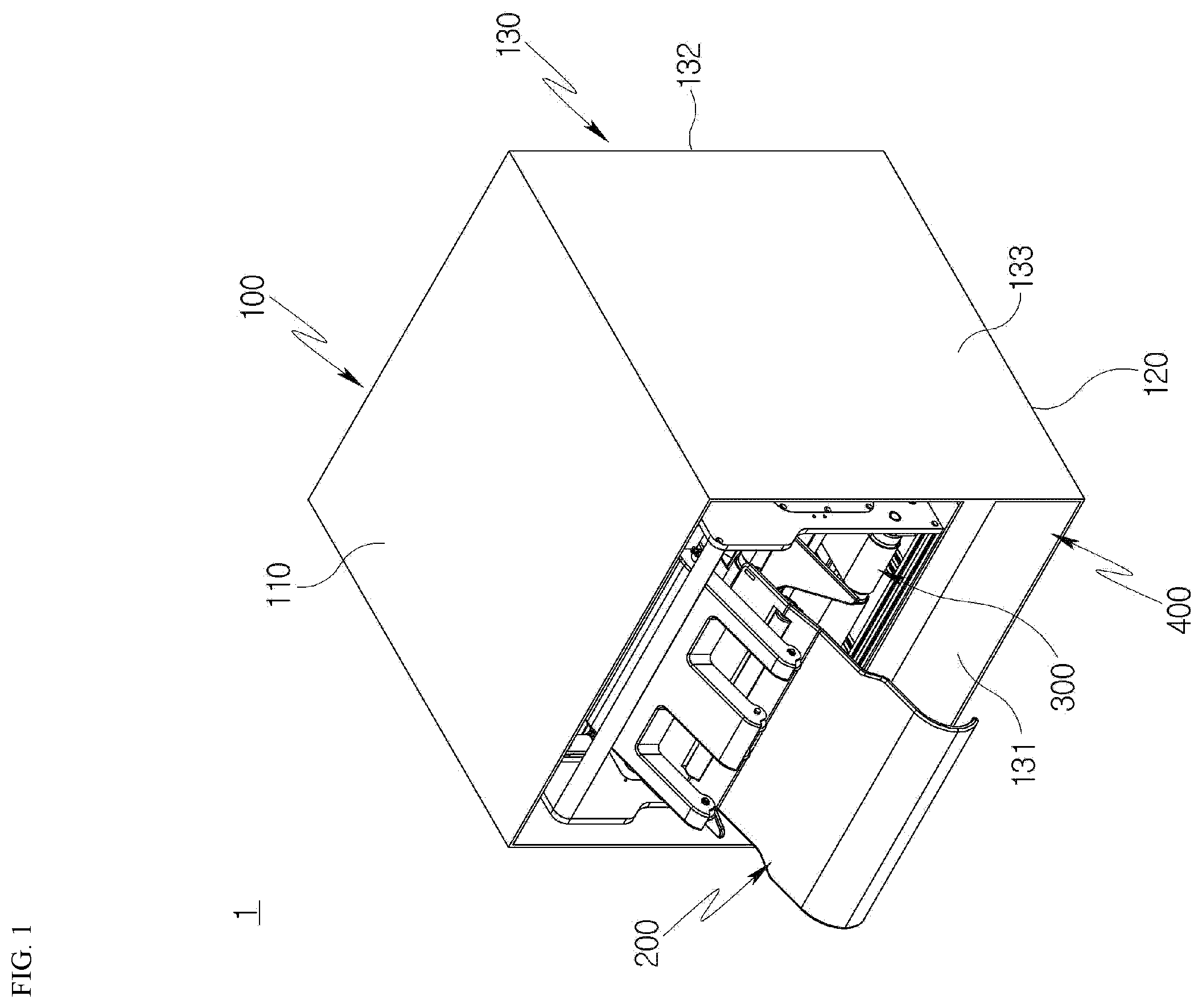 Patent US12378720 — Clothes folding machine — Figure 1