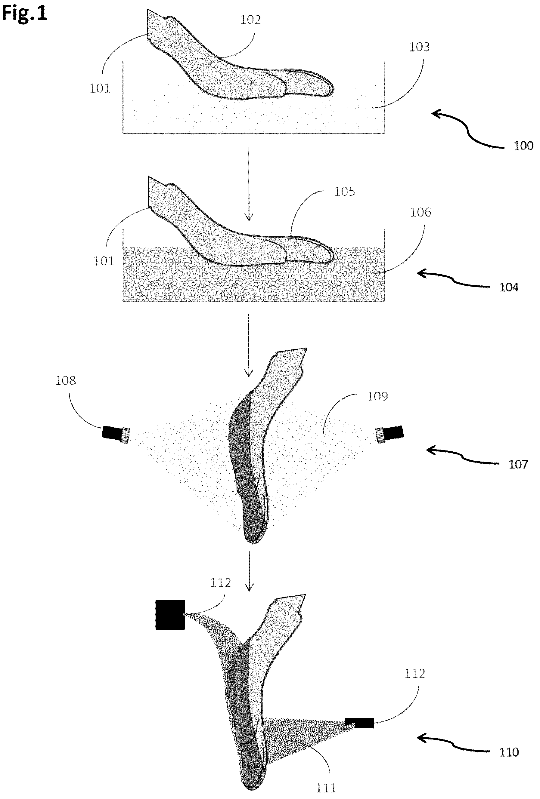 Patent US12378725 — Percolative surface textured polymeric latex coating for a fabric supported glove and method of making — Figure 1