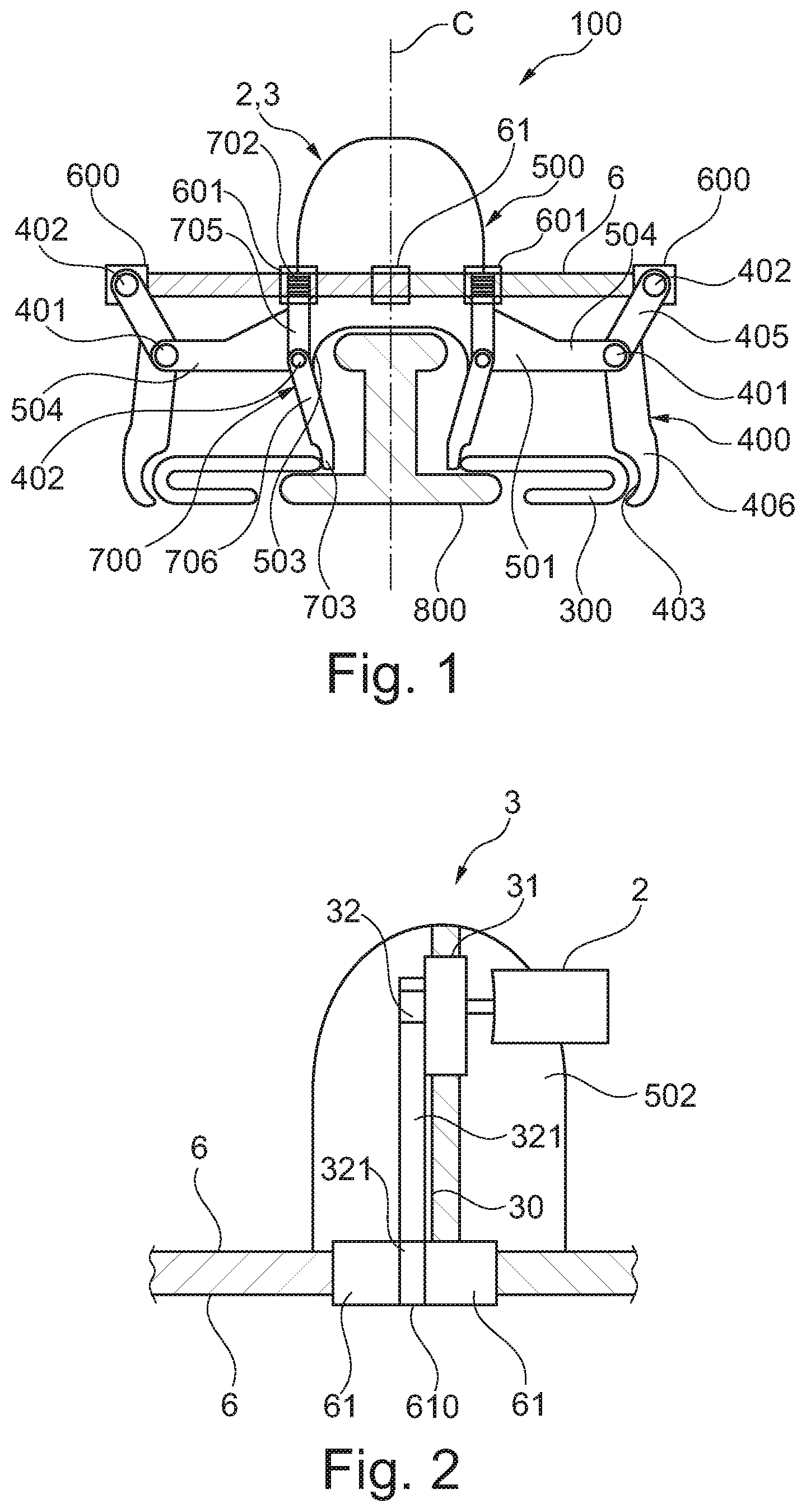 Patent US12378730 — Rail clamp handling arrangement — Figure 1