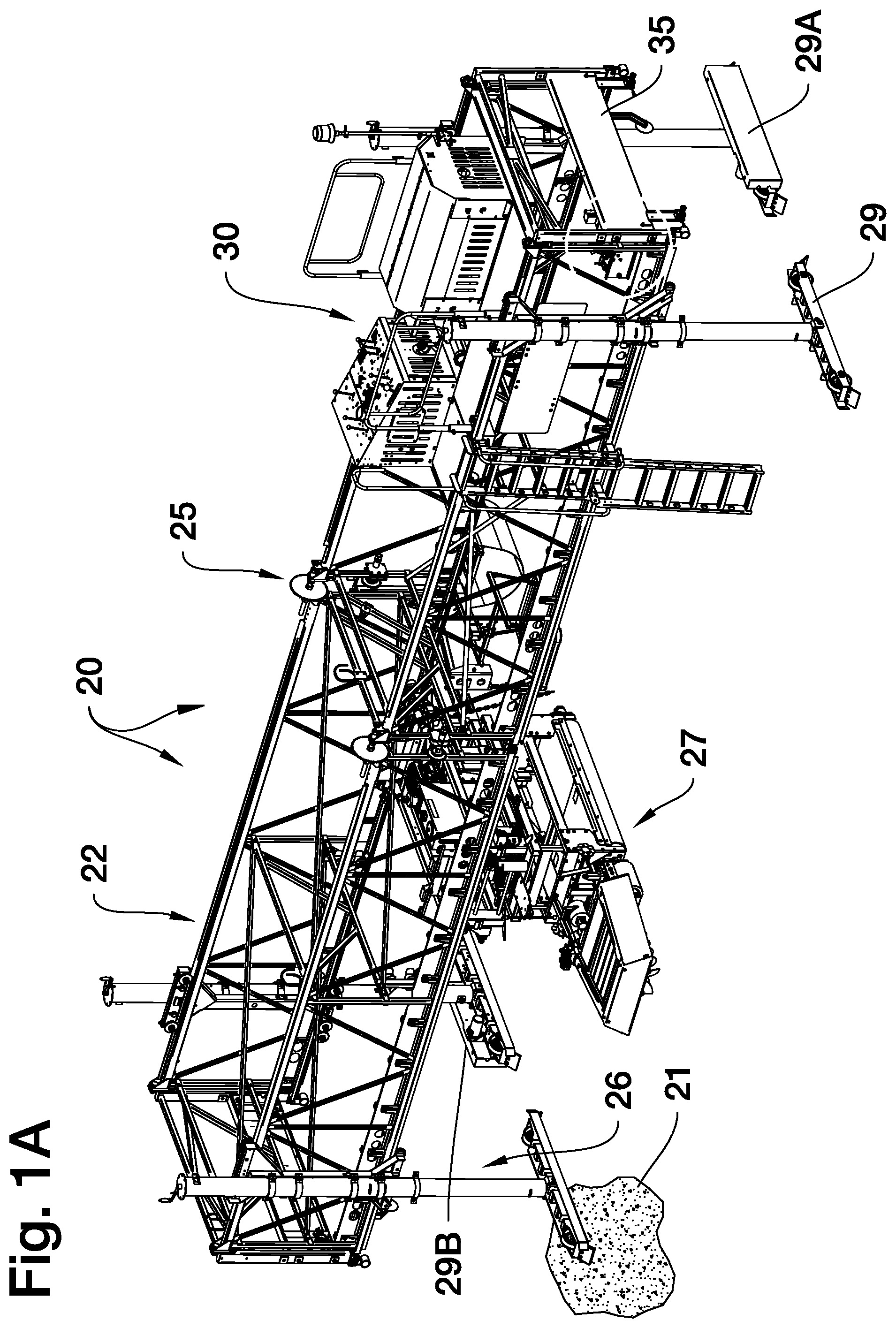 Patent US12378733 — Bridge deck paver with enhanced hydraulic shifting — Figure 1