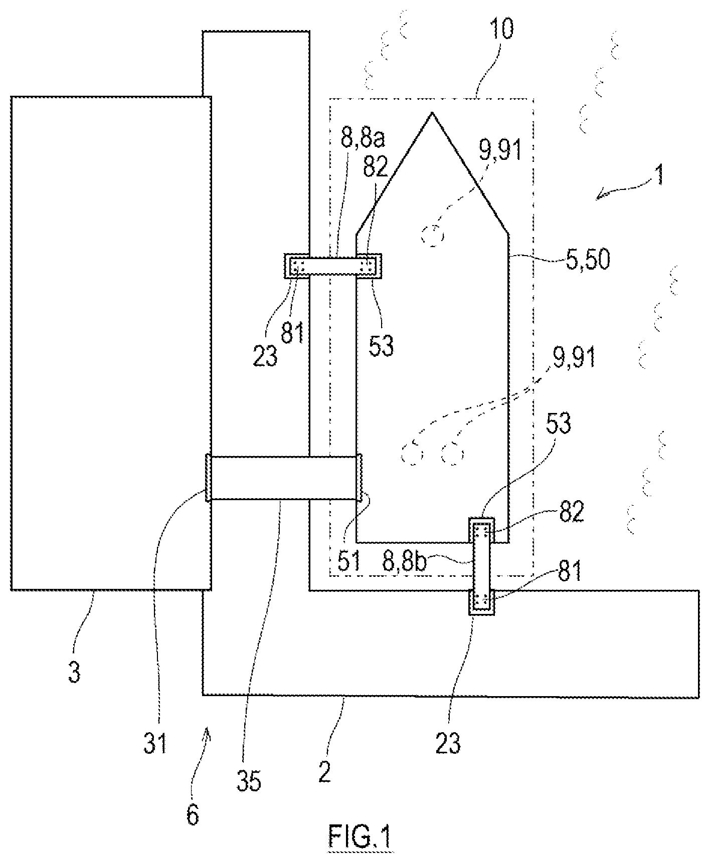 Patent US12378740 — Berth for multi-purpose disaster response ship and harbor structure — Figure 1