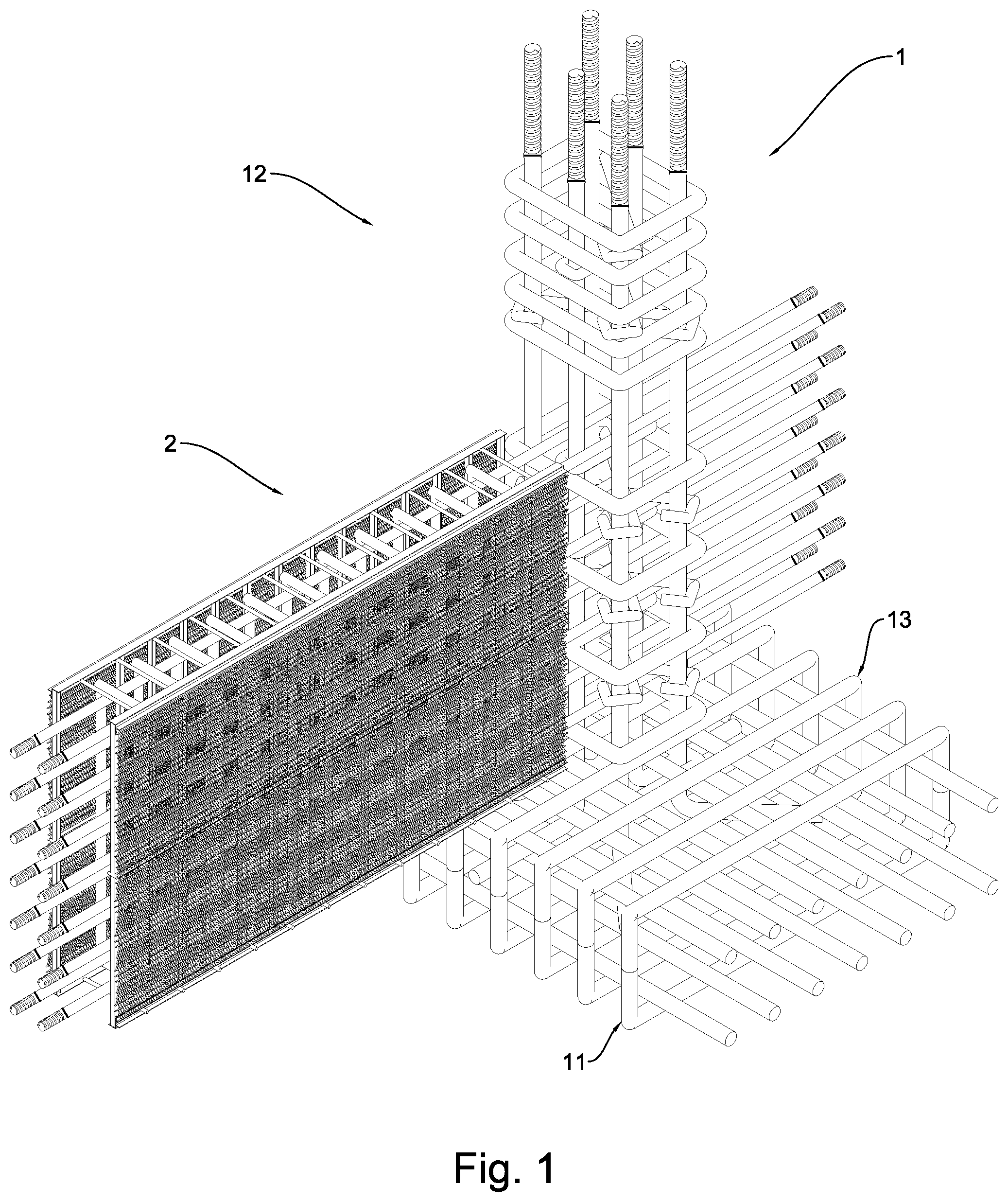 Patent US12378743 — Multi-piece pre-assembled raft foundation and construction method thereof — Figure 1