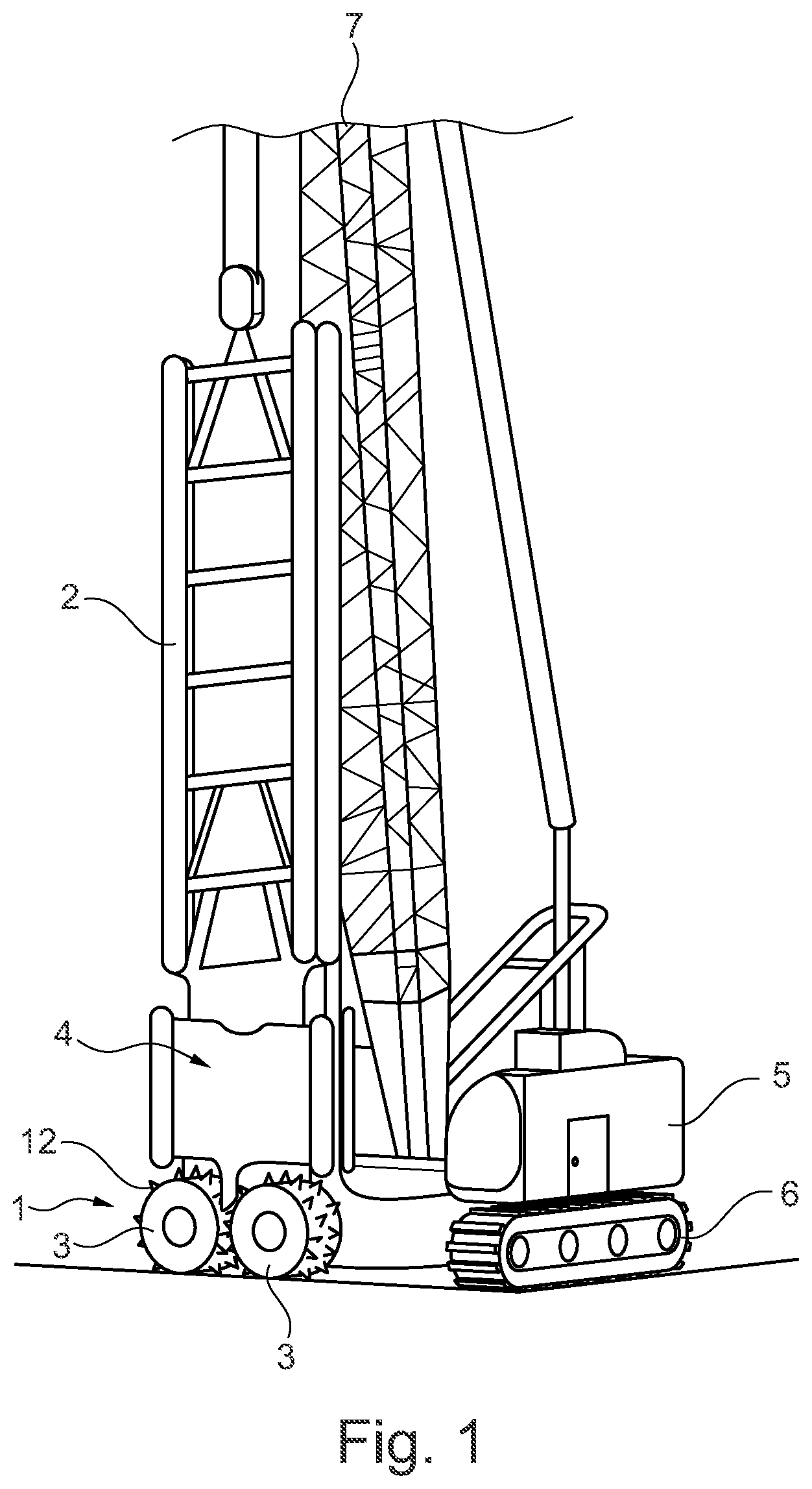 Patent US12378746 — Cutting wheel assembly for a slurry wall cutter — Figure 1