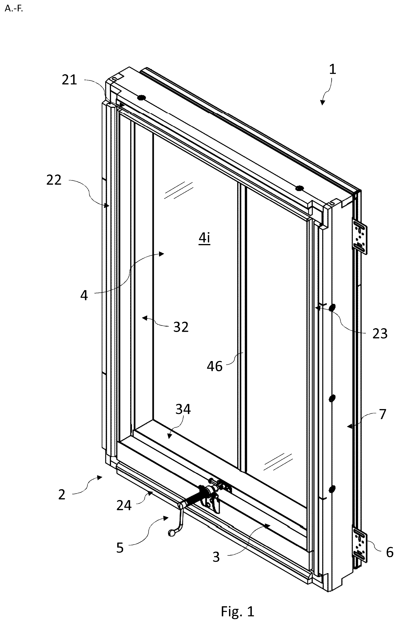 Patent US12378769 — Roof window comprising a frame with receiving structures — Figure 1