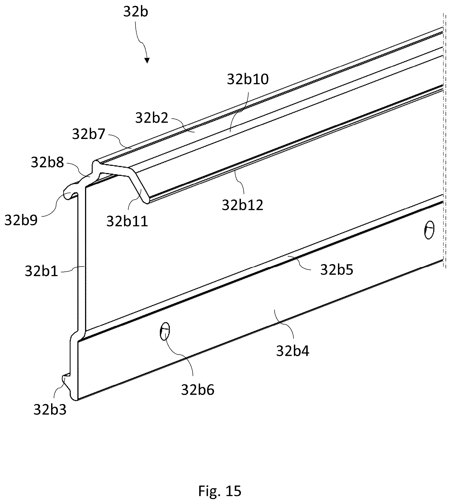 Patent US12378769 Figure 15 – Roof window comprising a frame with receiving structures