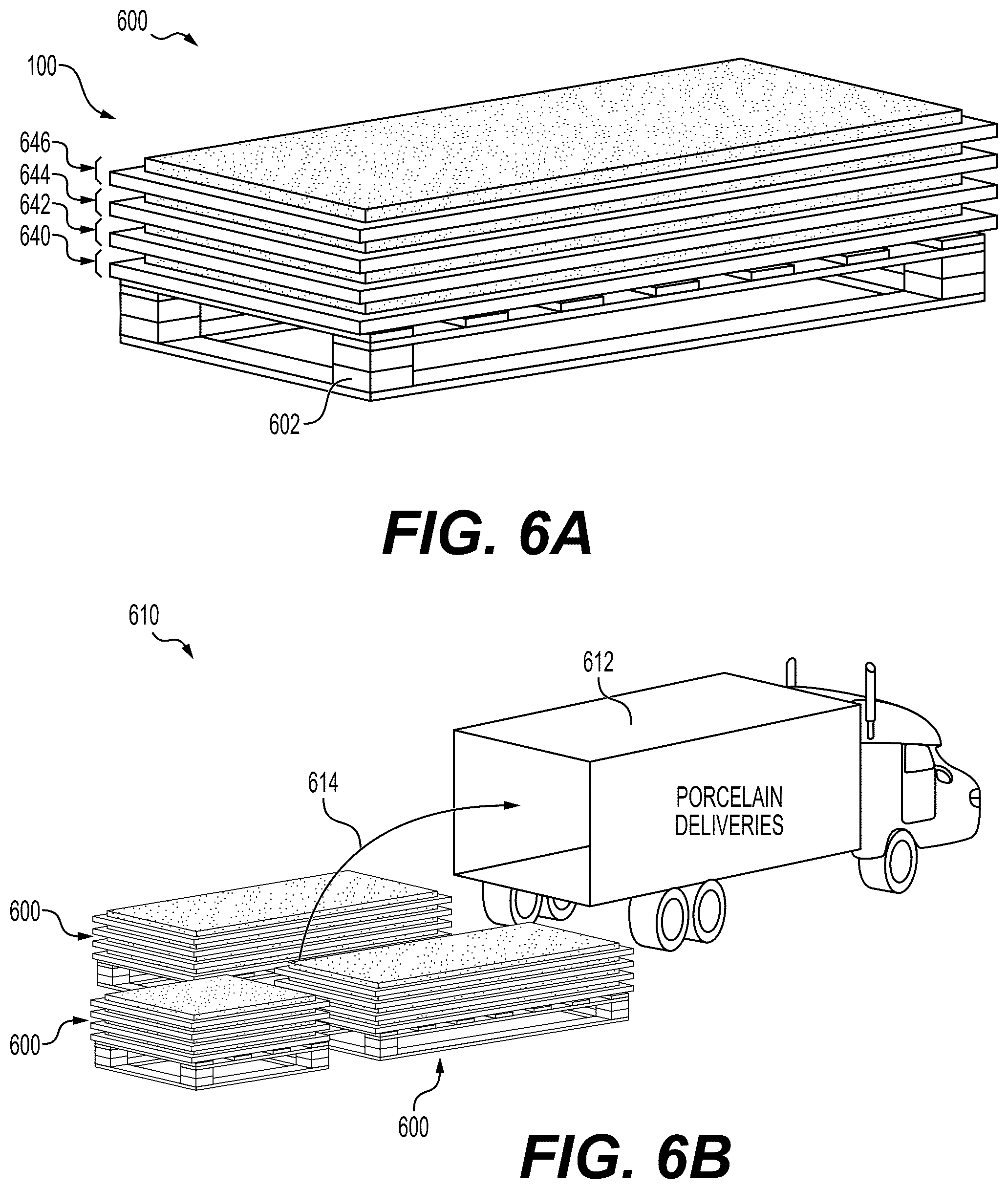 Patent US12378776 Figure 7 – Porcelain board tile assemblies, systems, and methods for surface installations