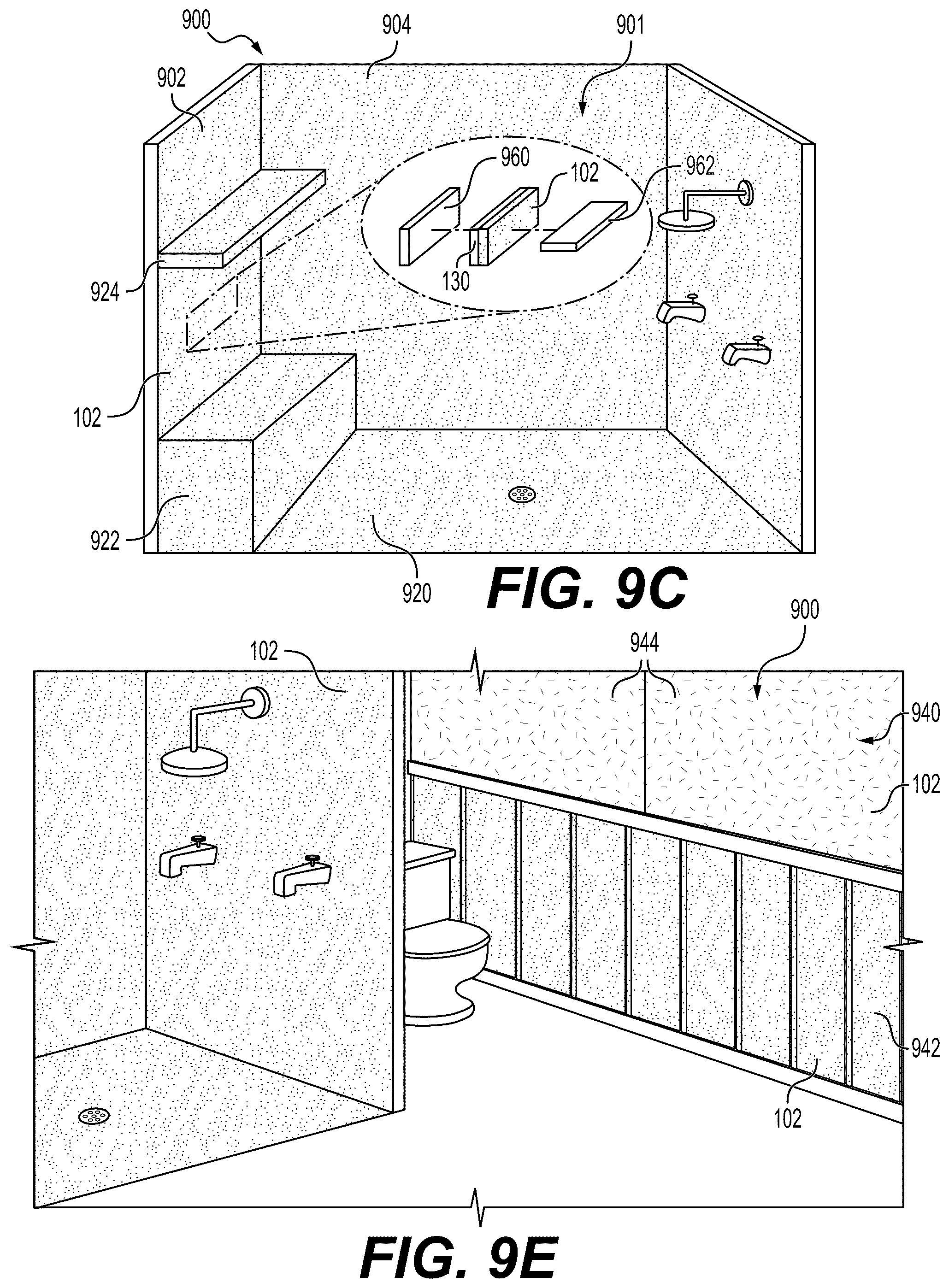 Patent US12378776 Figure 14 – Porcelain board tile assemblies, systems, and methods for surface installations