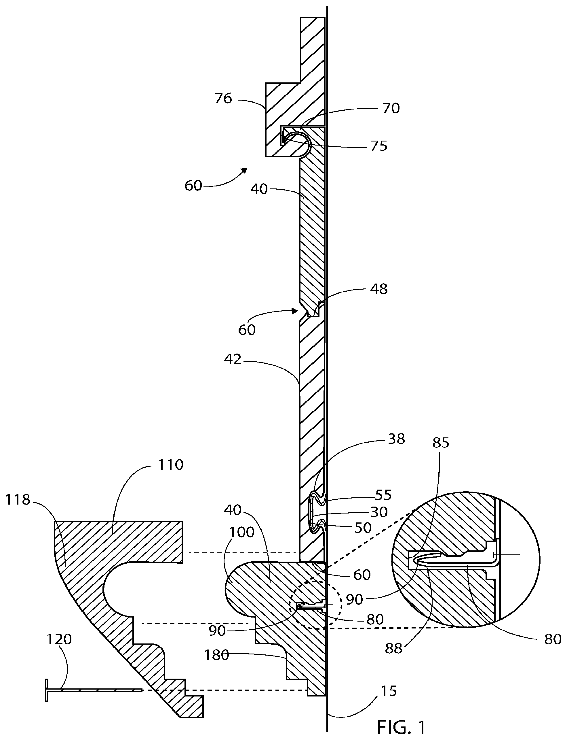 Patent US12378778 — Method of attaching molding, trim, or panels to structures — Figure 1