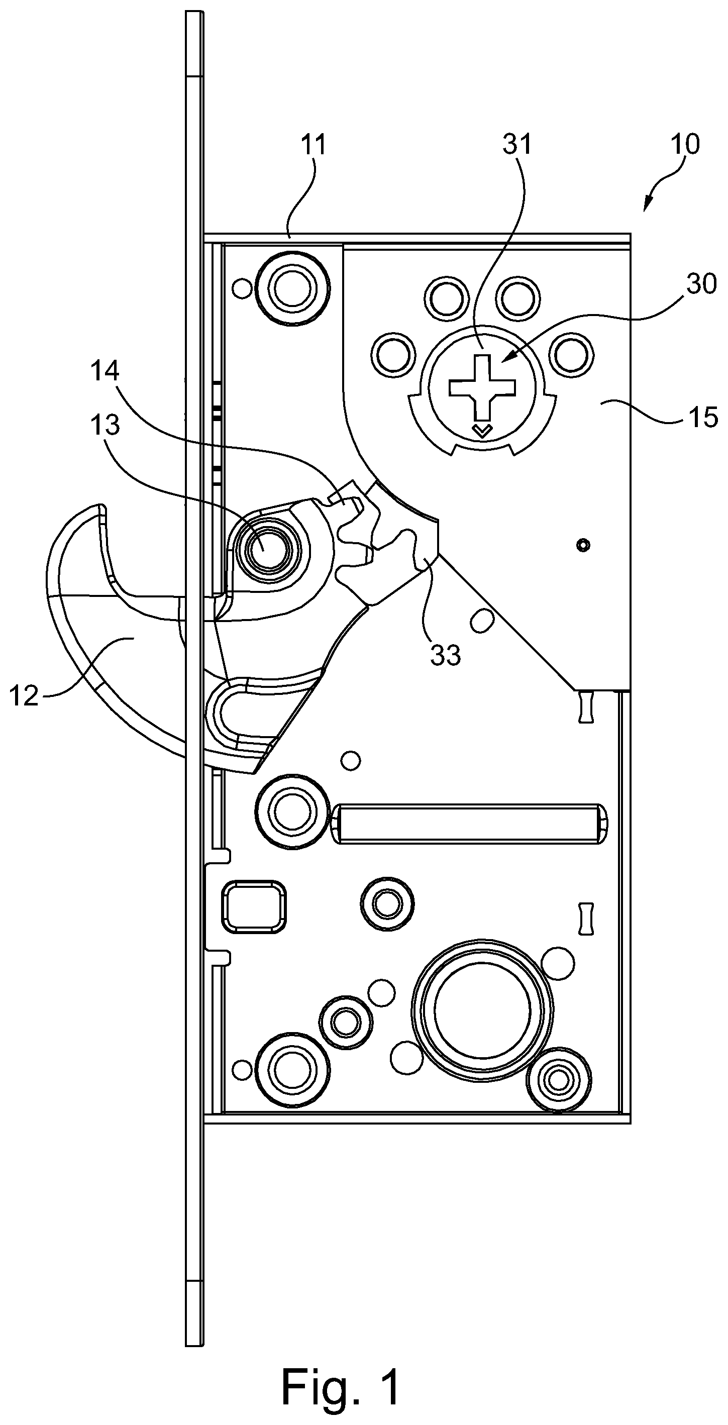 Patent US12378795 — Locking device with a catch arrangement — Figure 1