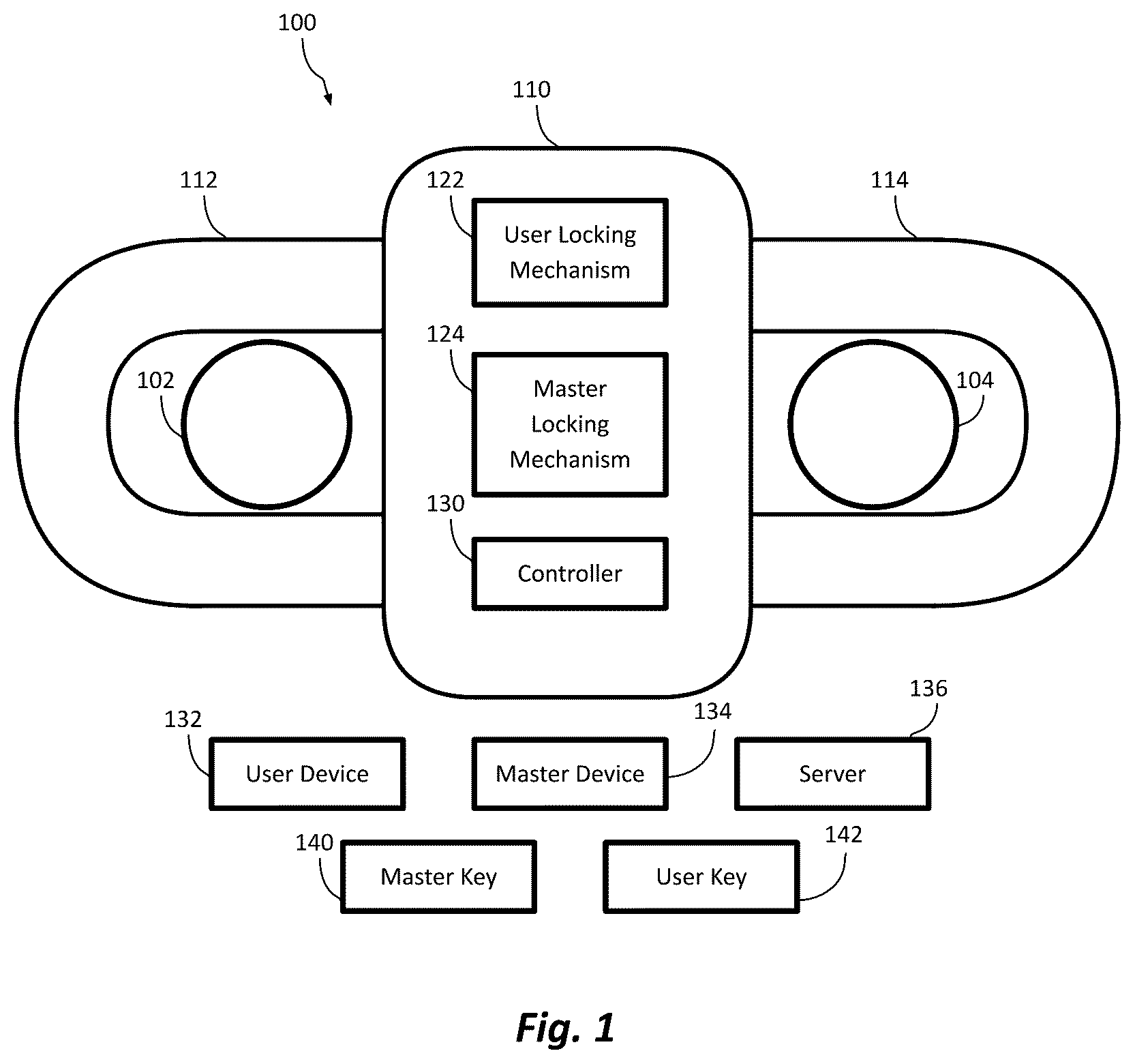 Patent US12378796 — Electronic lock with service subscription — Figure 1