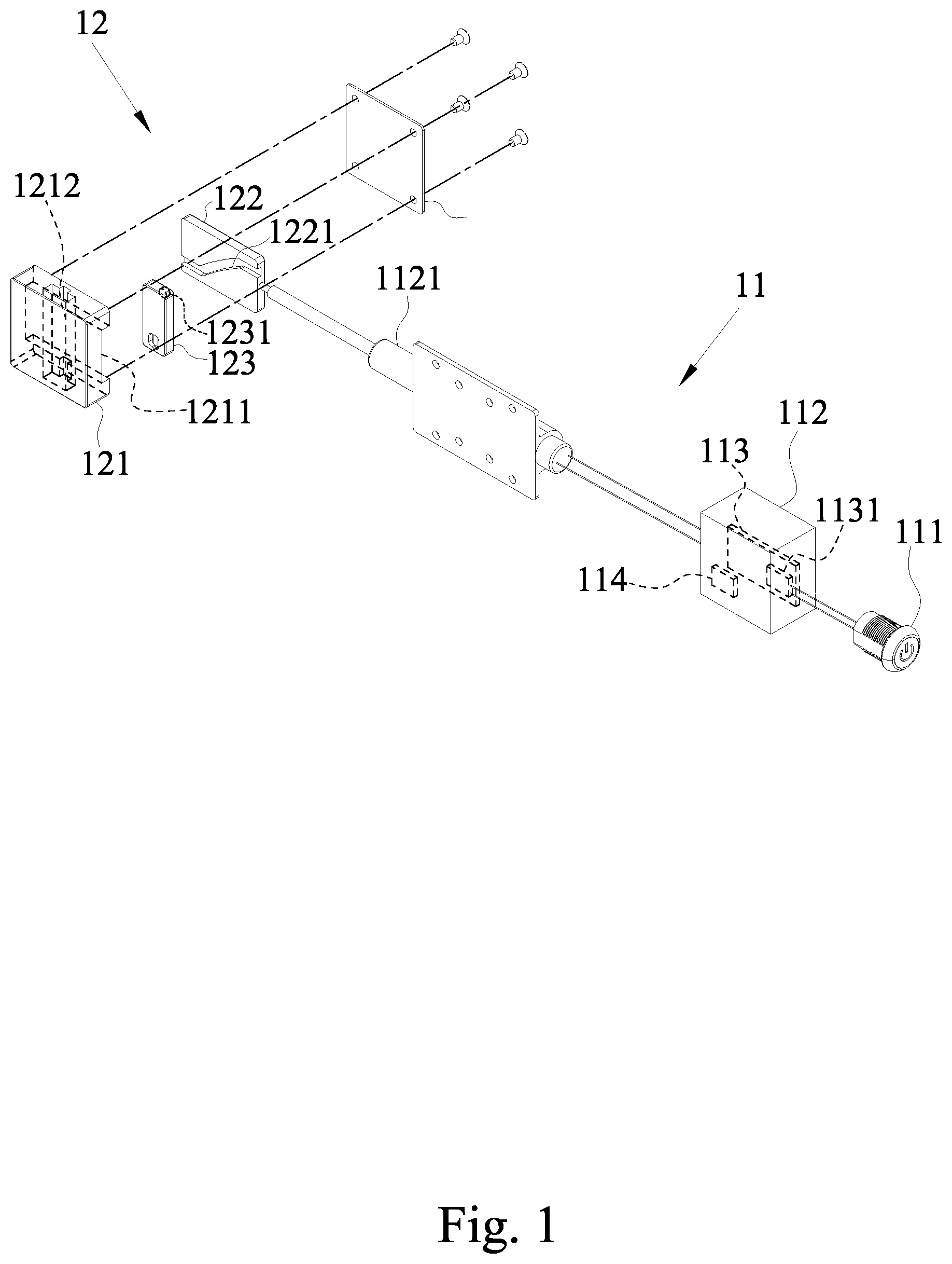 Patent US12378799 — Electronically linked cabinet lock — Figure 1
