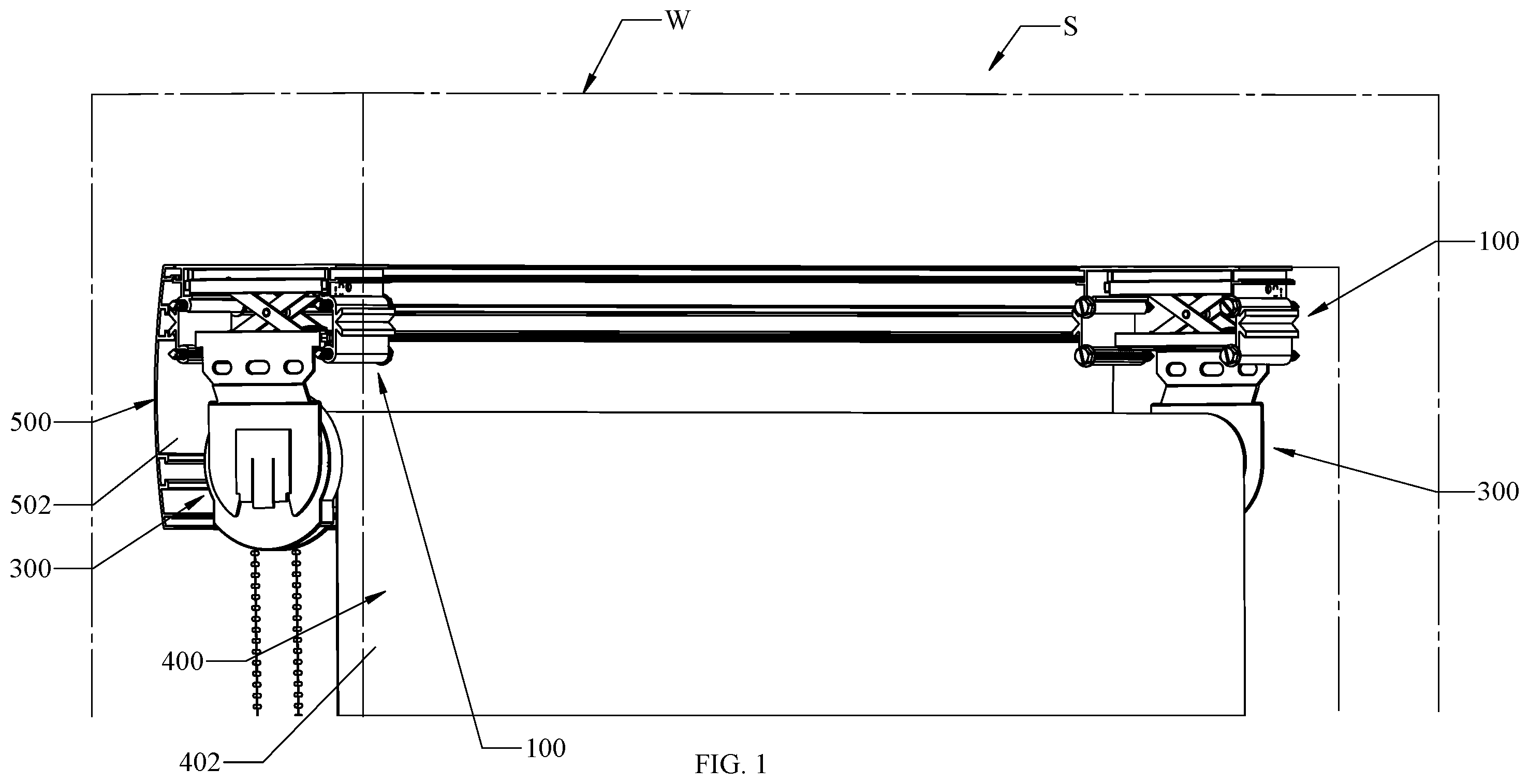 Patent US12378816 — Universal adjustable bracket for window and door coverings — Figure 1