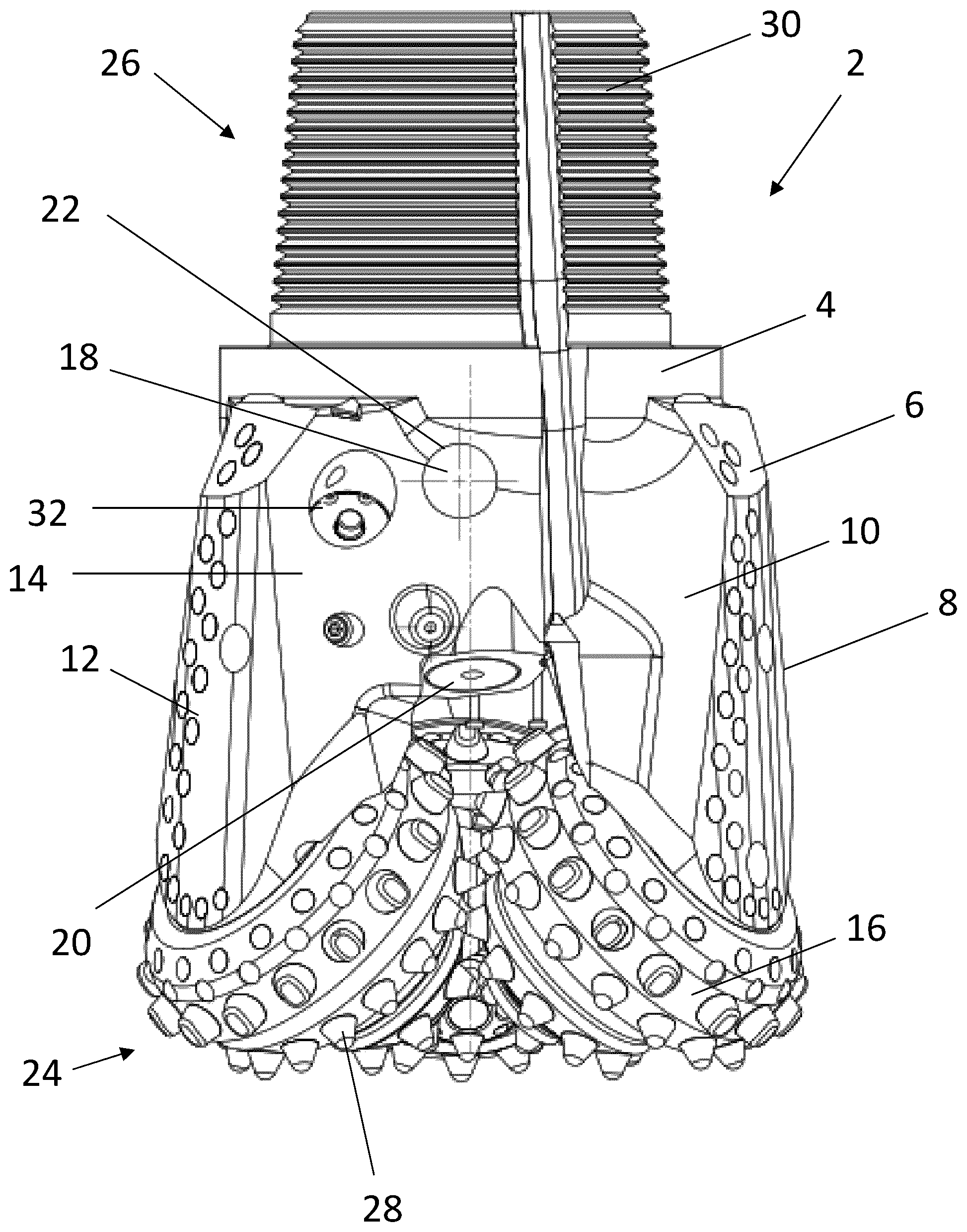 Patent US12378825 — Rotary cone bit comprising an identification tag — Figure 1
