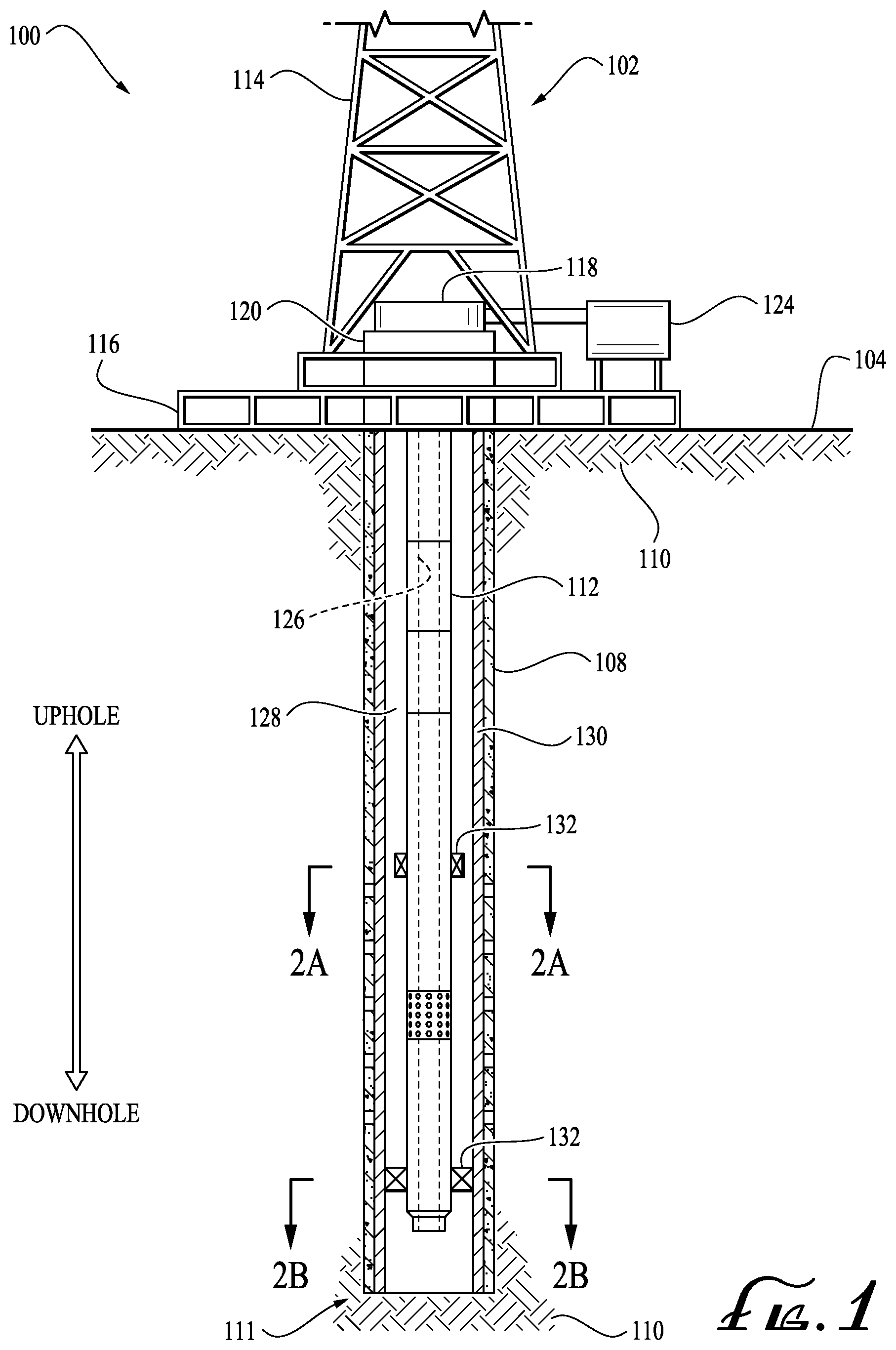 Patent US12378840 — High-expansion dynamic inflatable packer element — Figure 1