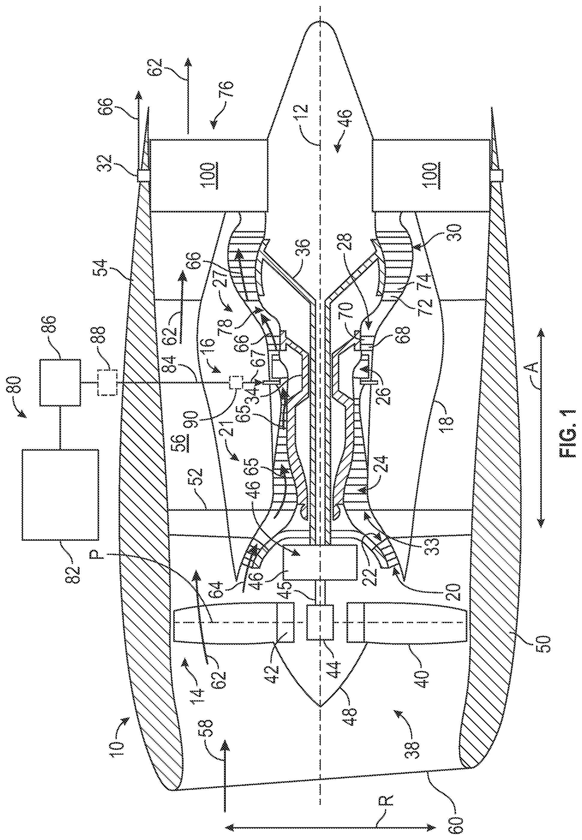 Patent US12378890 — Turbine engine including a gas path component having a hydrophobic coating — Figure 1