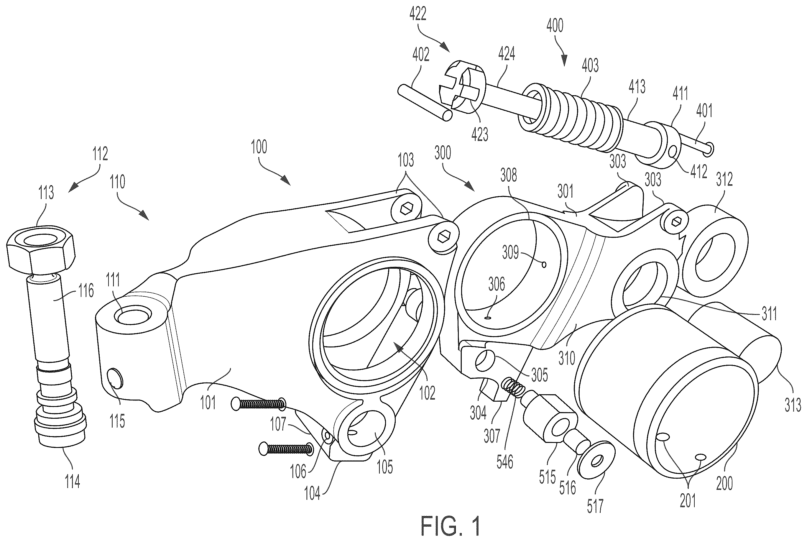 Patent US12378903 — Latching pin assembly and deactivating rocker arm assembly — Figure 1