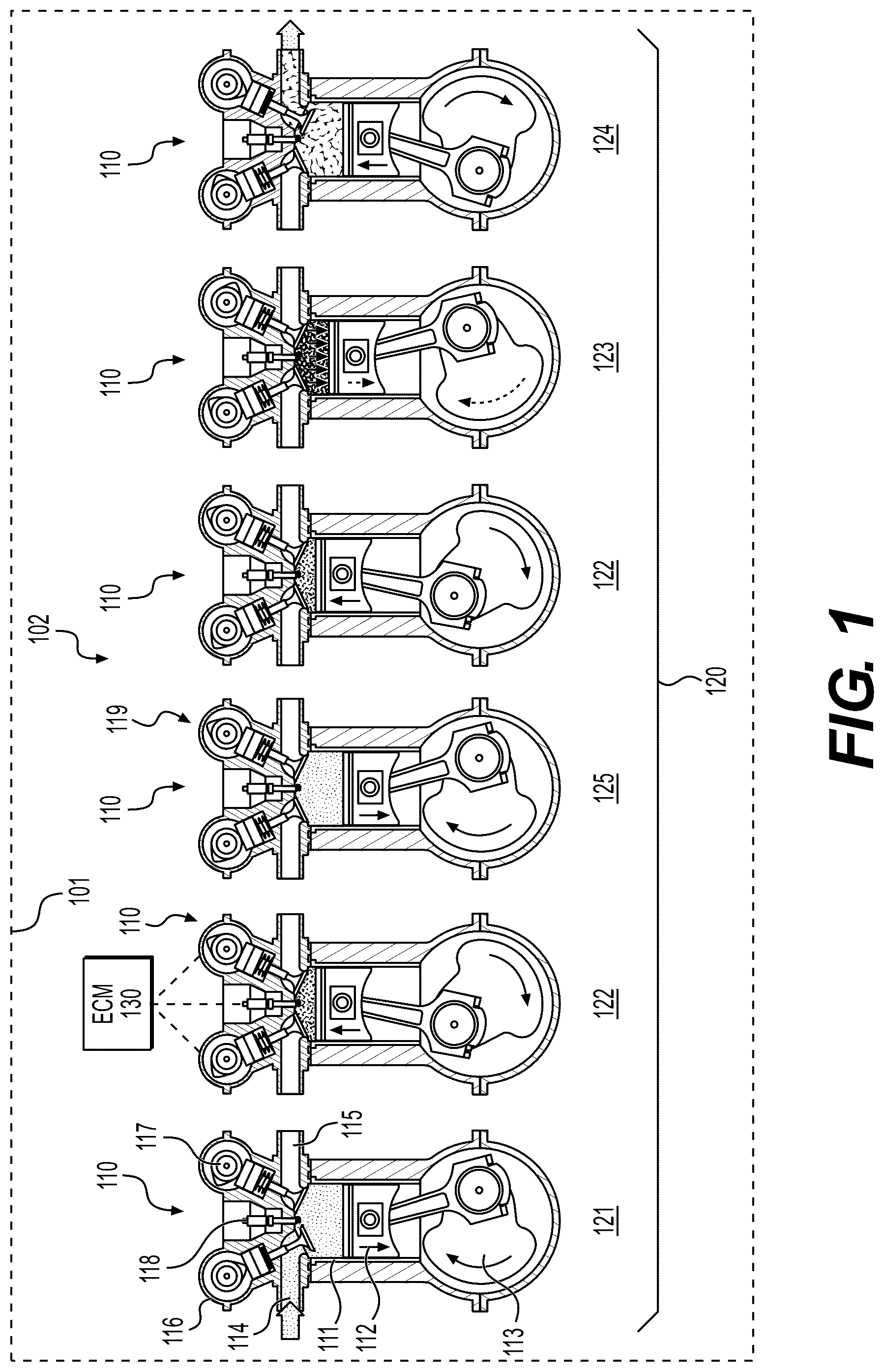 Patent US12378910 — Systems and methods for extra-stroke engine cycle operation — Figure 1