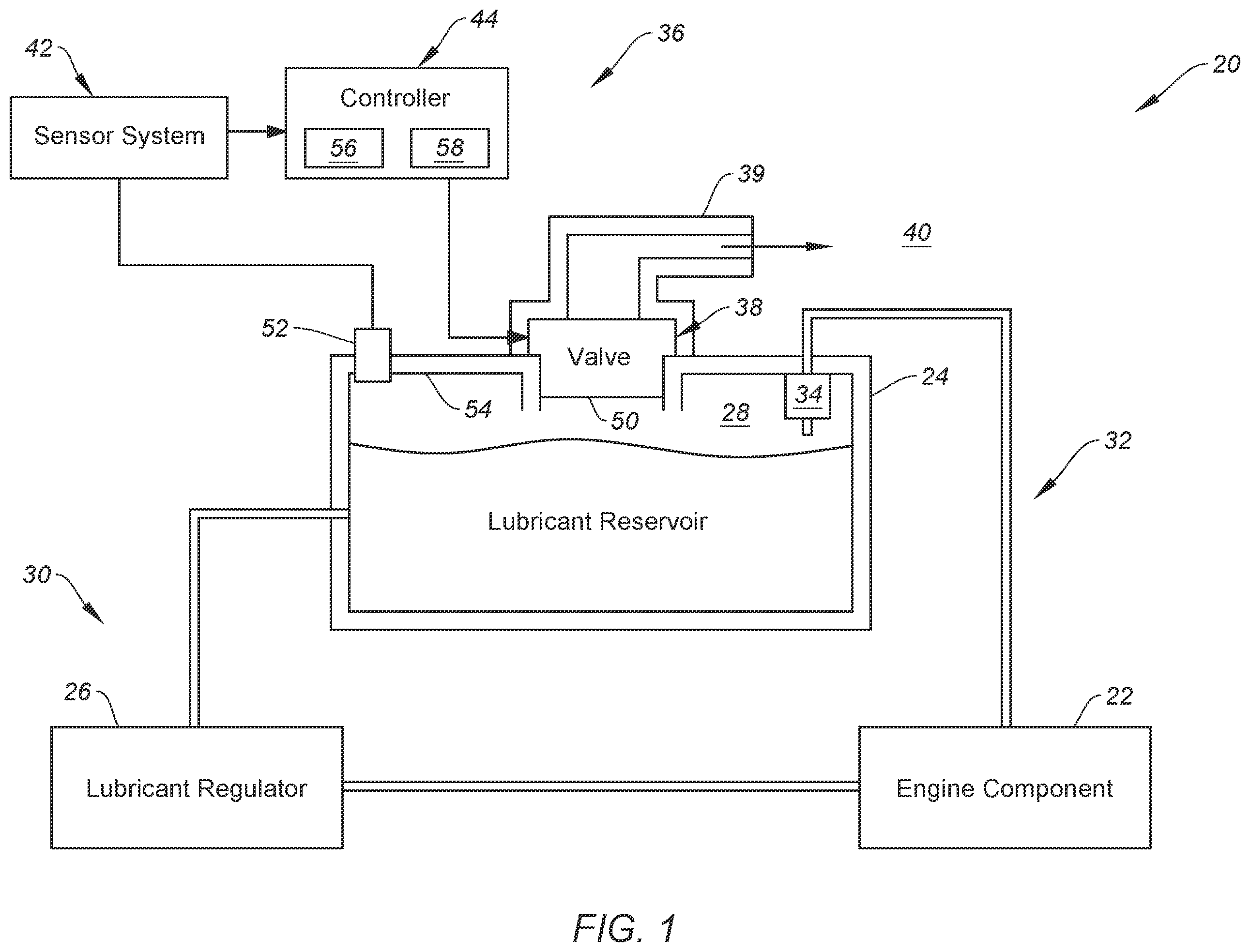 Patent US12378912 — Electronically controlled pressure relief system for an engine — Figure 1