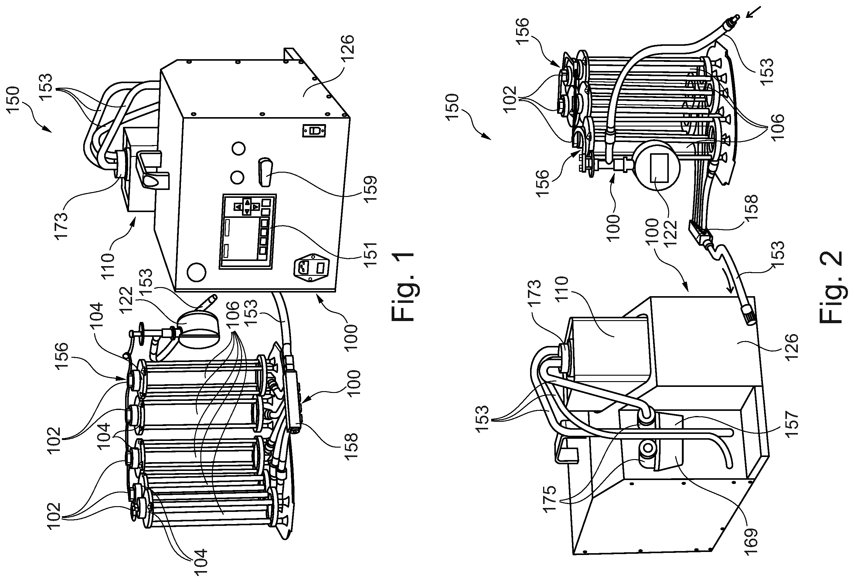 Patent US12378936 — Cleaning device with cleaning medium reception chamber for receiving cleaning medium after passing a device to be cleaned — Figure 1