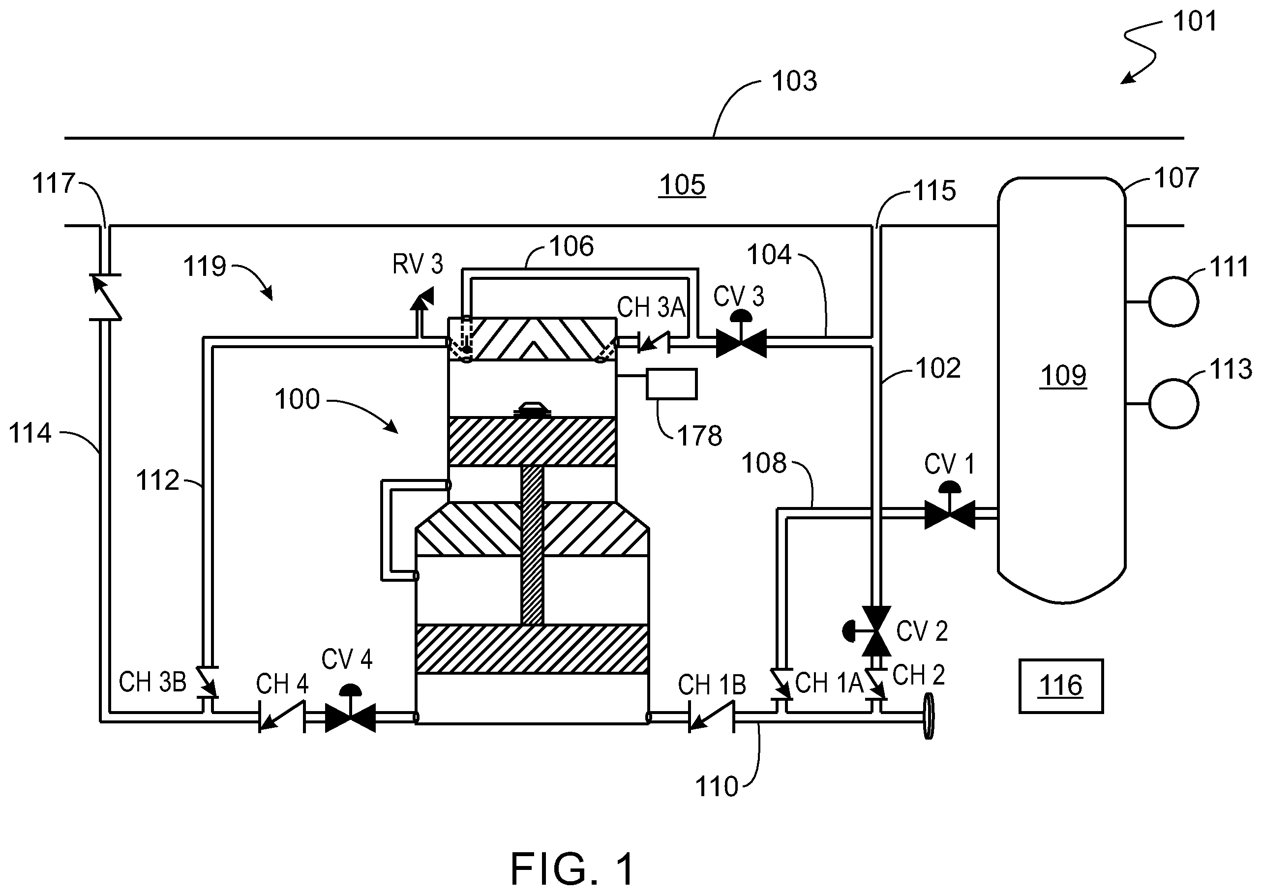 Patent US12378954 — Process pumps and related methods of treating a process line — Figure 1