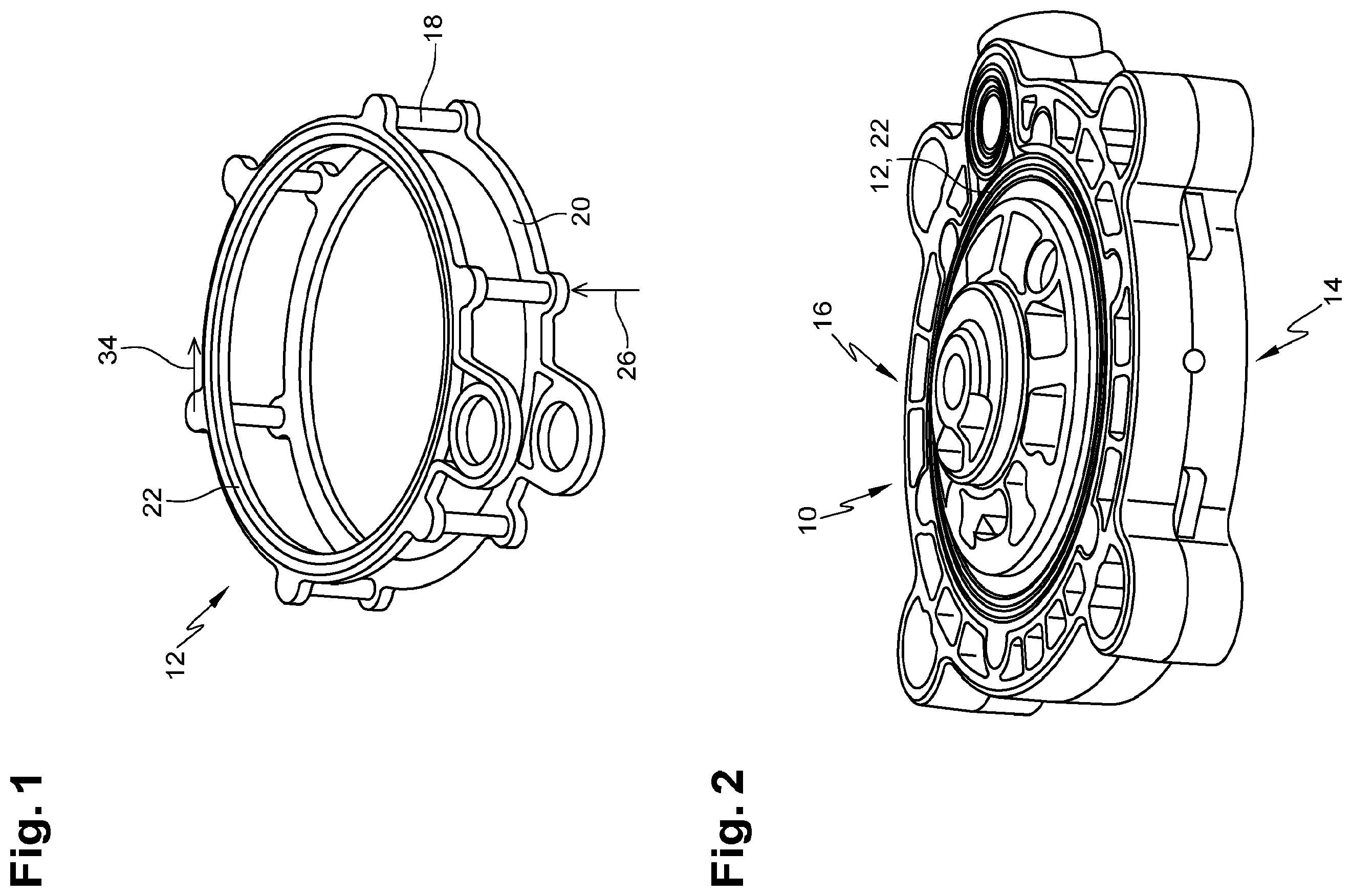 Patent US12378956 — Component with moulded-on seal — Figure 1