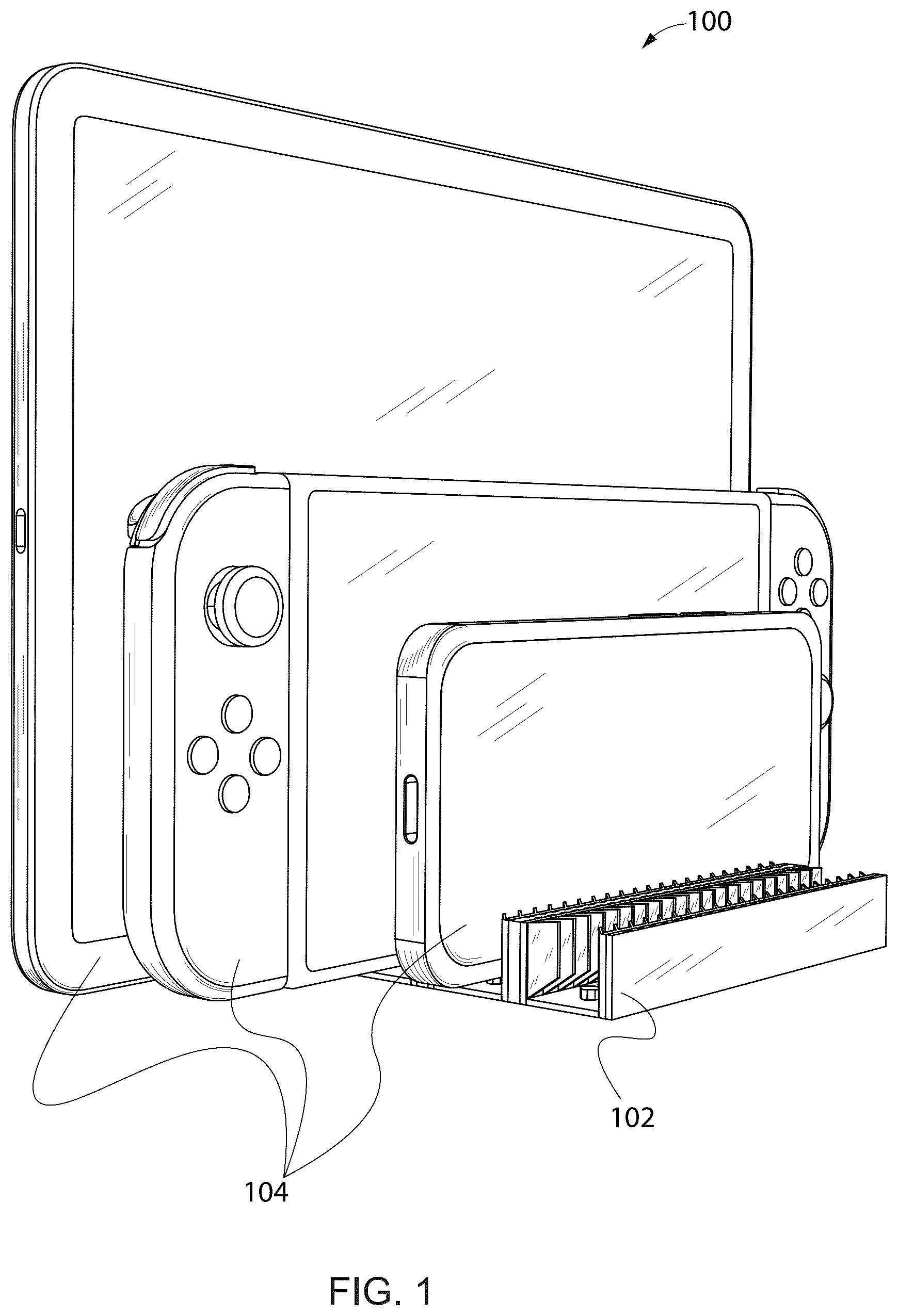 Patent US12378985 — Rack for supporting electronic devices — Figure 1