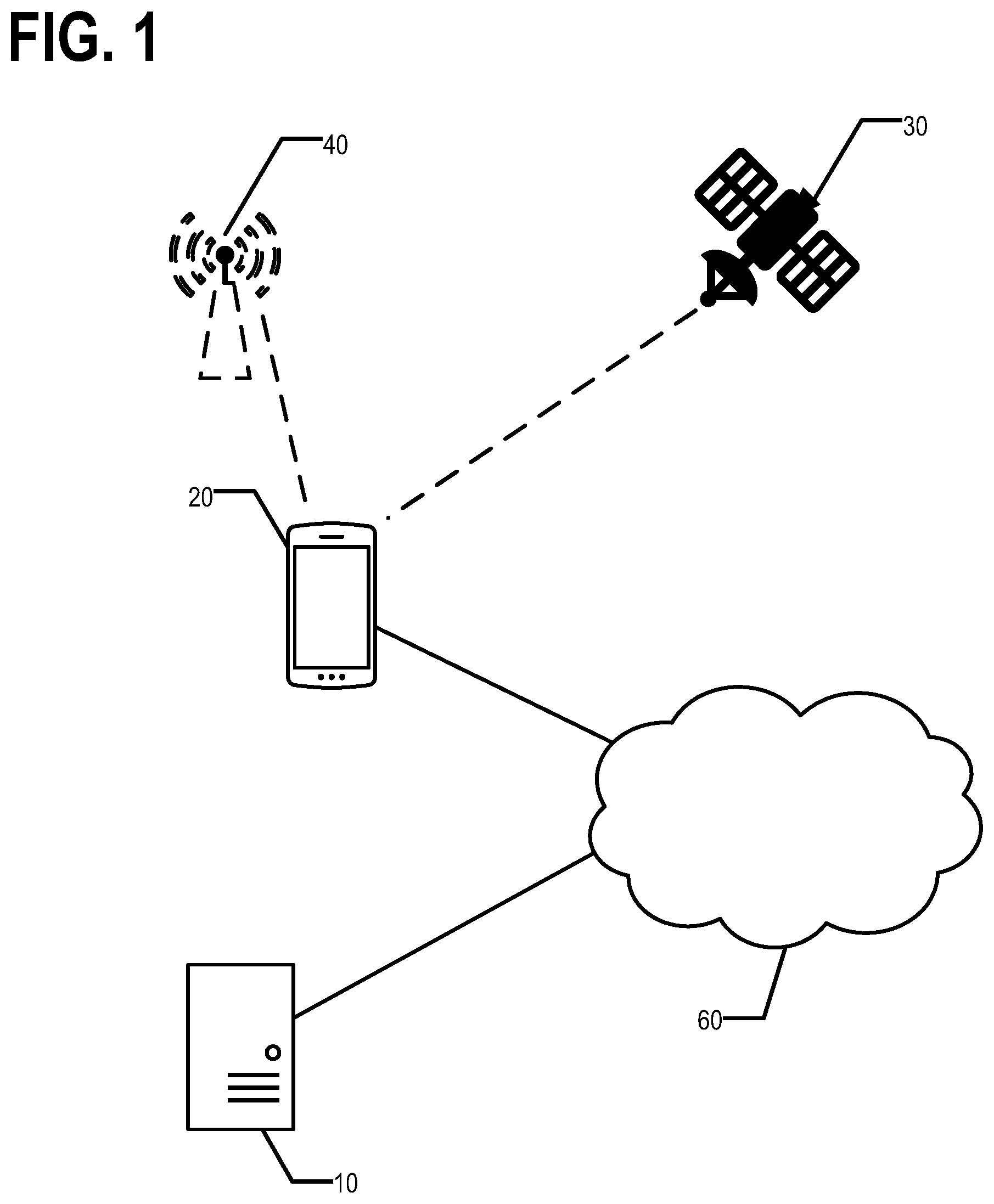 Patent US12386075 — Mitigating effects of large-area GNSS spoofing and/or jamming on crowd-sourcing-based map updates — Figure 1