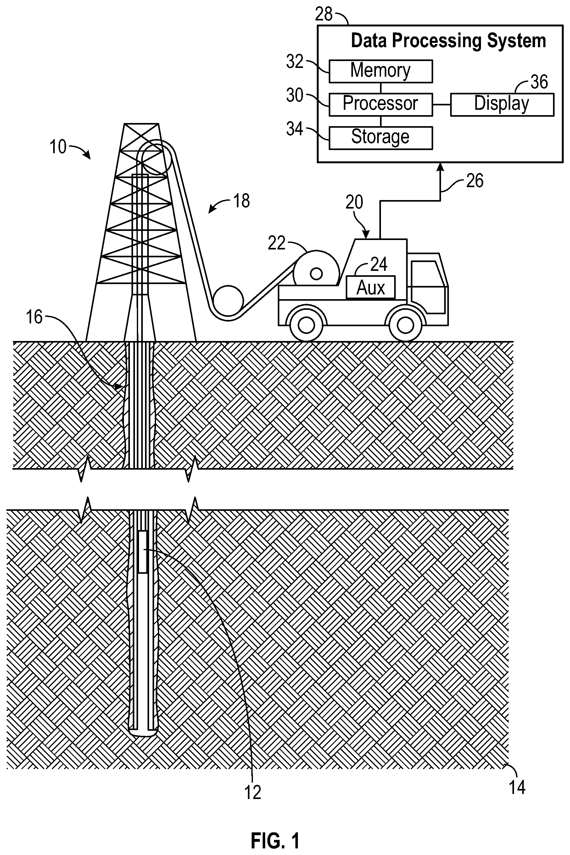 Patent US12386095 Figure 1 – Determining formation conductivity with propagation measurements