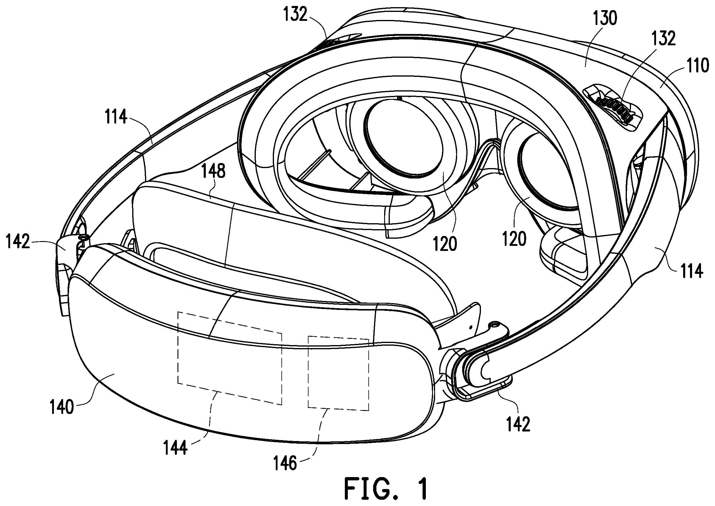 Patent US12386136 Figure 1 – Head-mounted display device