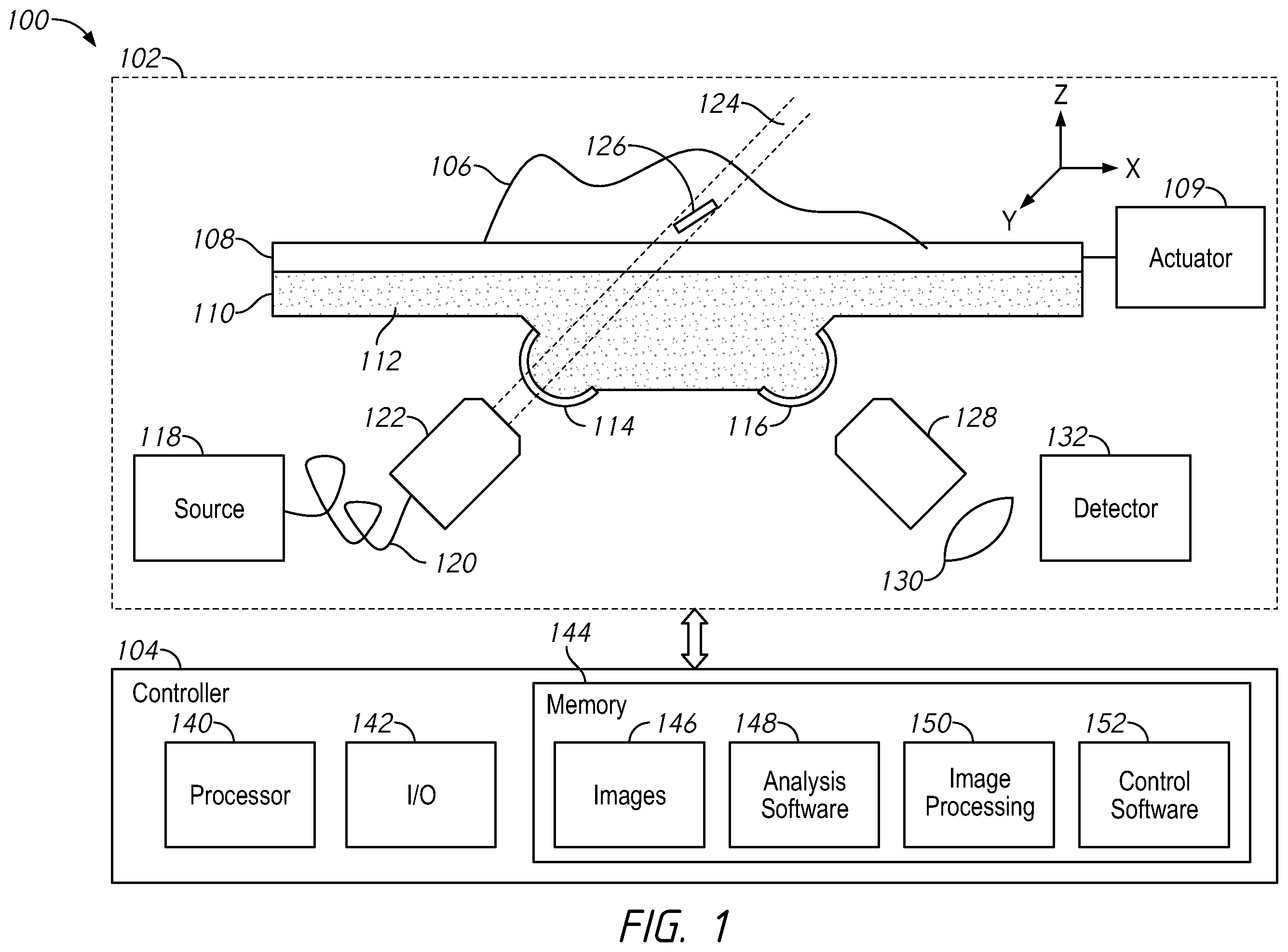 Patent US12386167 — Apparatuses, systems and methods for solid immersion meniscus lenses — Figure 1