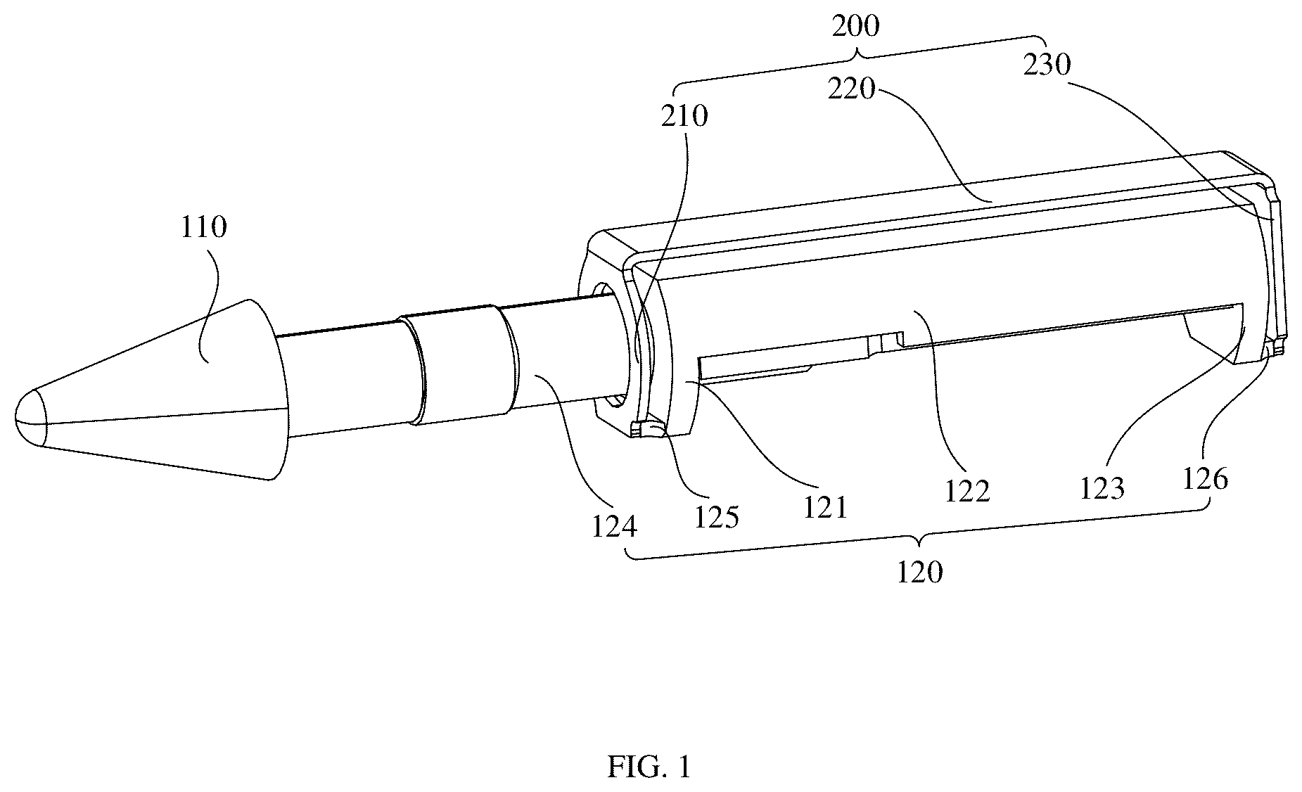 Patent US12386438 — Electronic stylus and electronic device — Figure 1