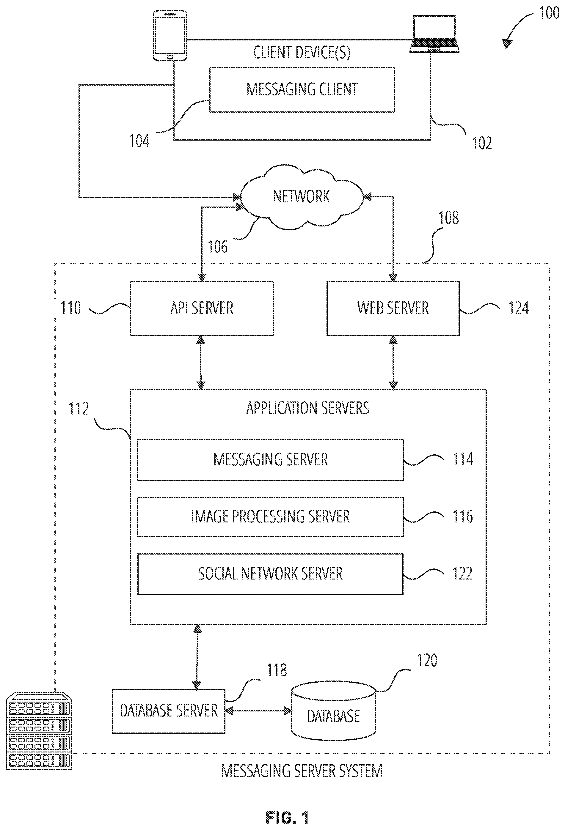 Patent US12386485 — Encoded image based messaging system — Figure 1