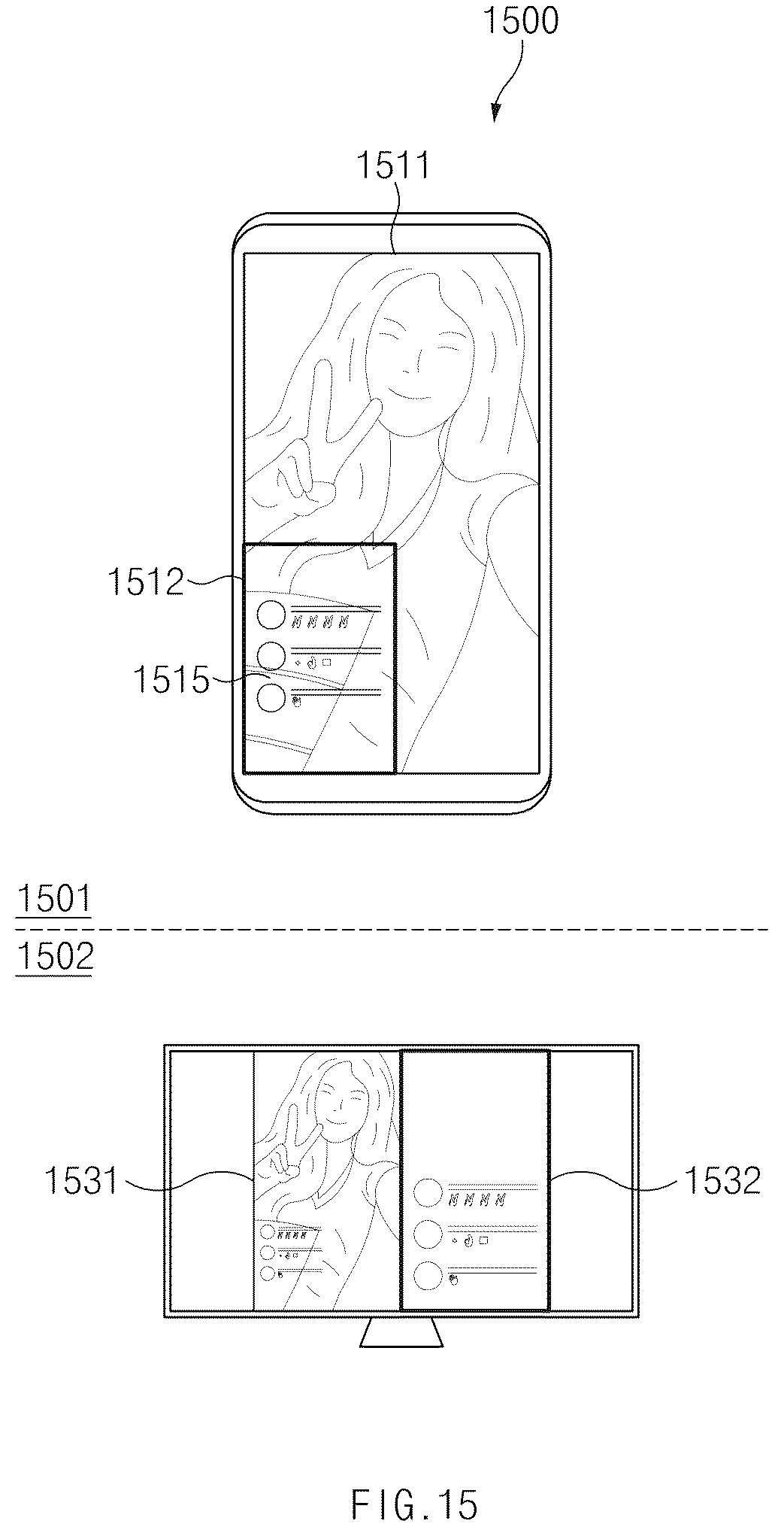Patent US12386579 Figure 15 – Screen sharing method and electronic device therefor
