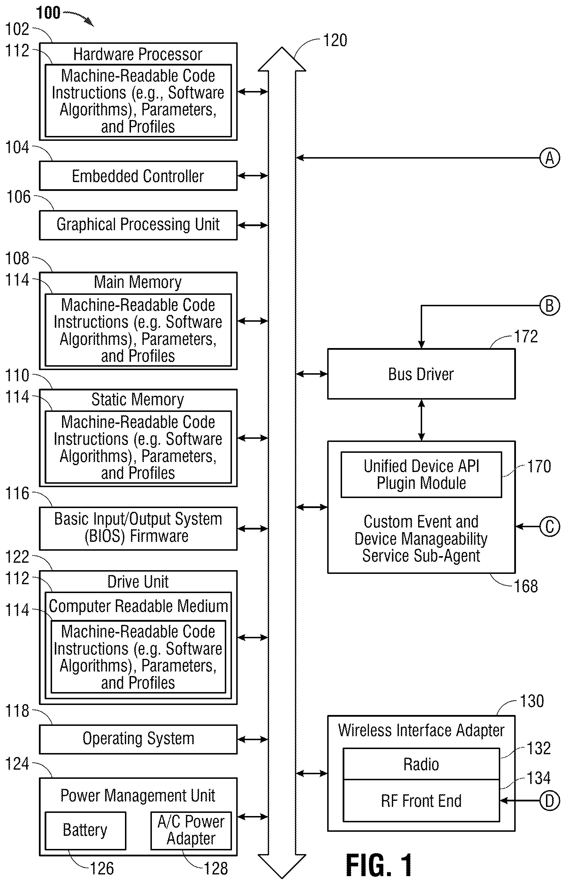 Patent US12386630 — System and method for registering and relaying custom events and notices from node device to node device in peripheral device workspaces managed by a remote peripheral device cloud orchestrator server — Figure 1