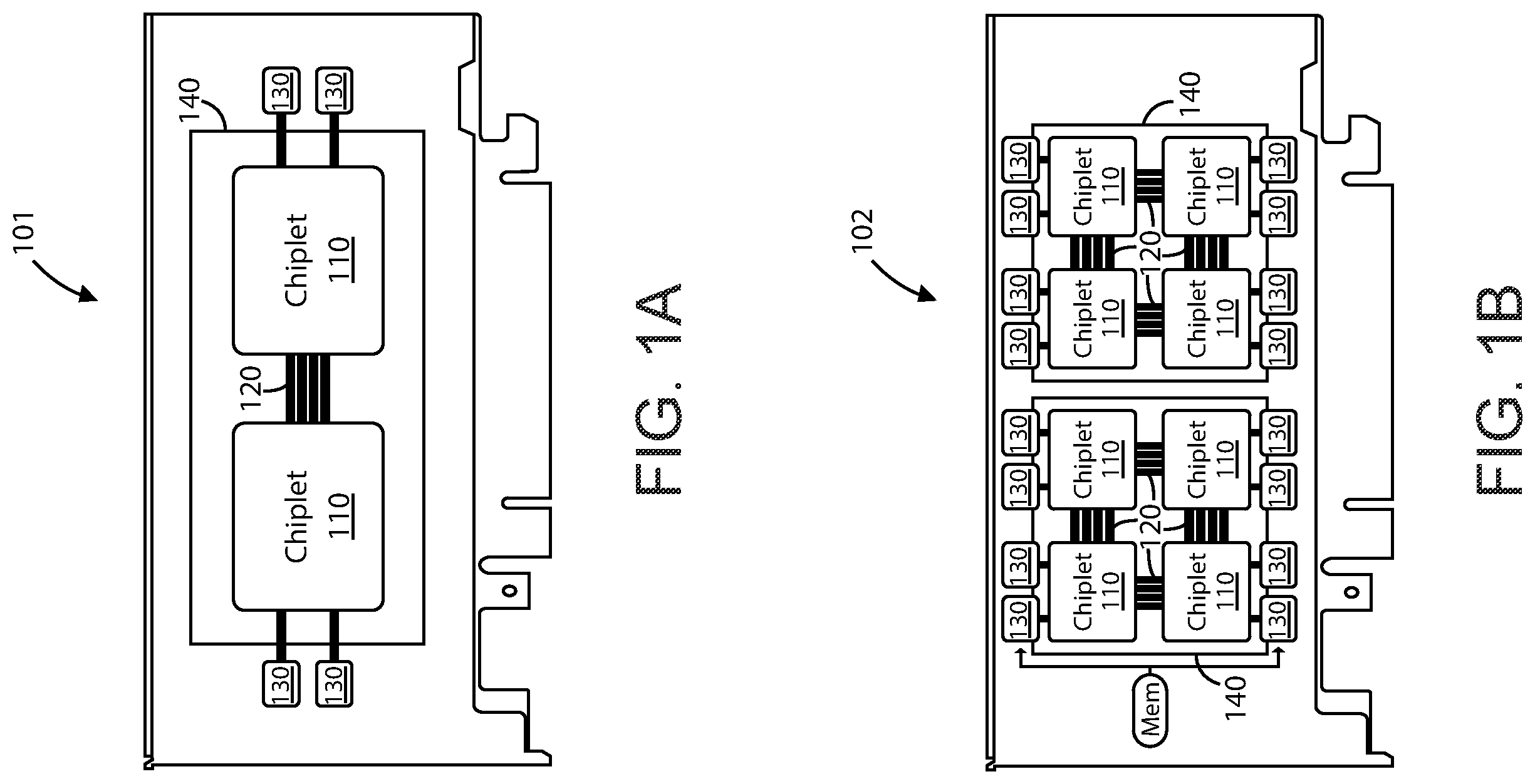 Patent US12386774 Figure 1 – AI accelerator apparatus using full mesh connectivity chiplet devices for transformer workloads