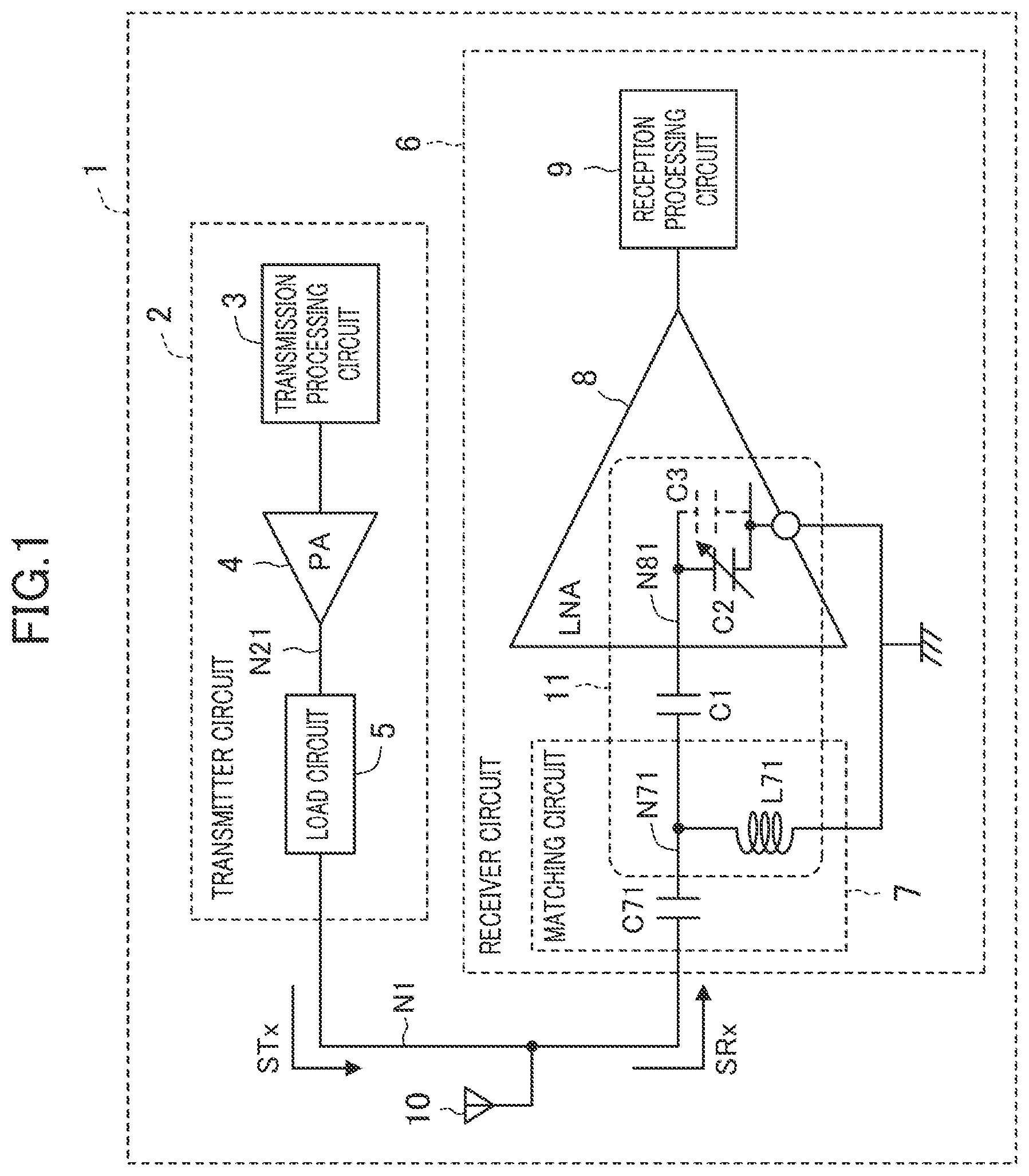 Patent US12395132 — Wireless communication circuit — Figure 1
