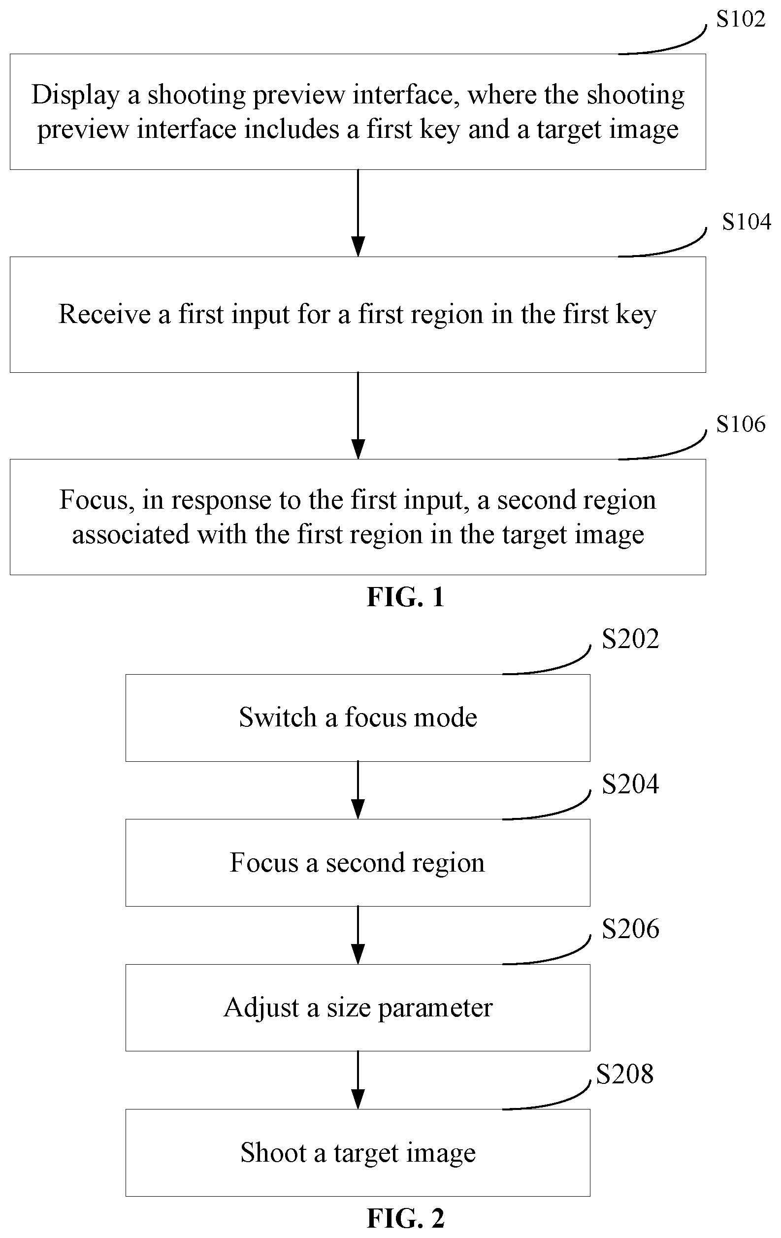 Patent US12395723 — Focusing method with operation region, electronic device, and medium — Figure 1
