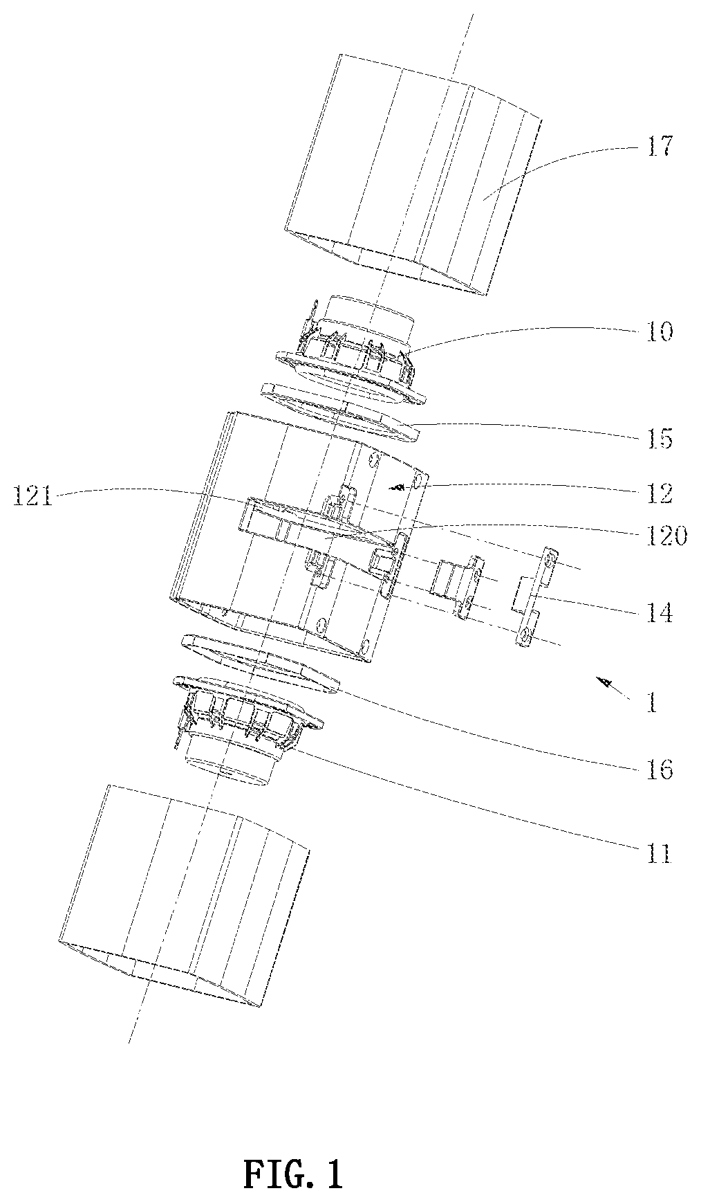 Patent US12395779 Figure 1 – Speaker system, speaker device and housing thereof
