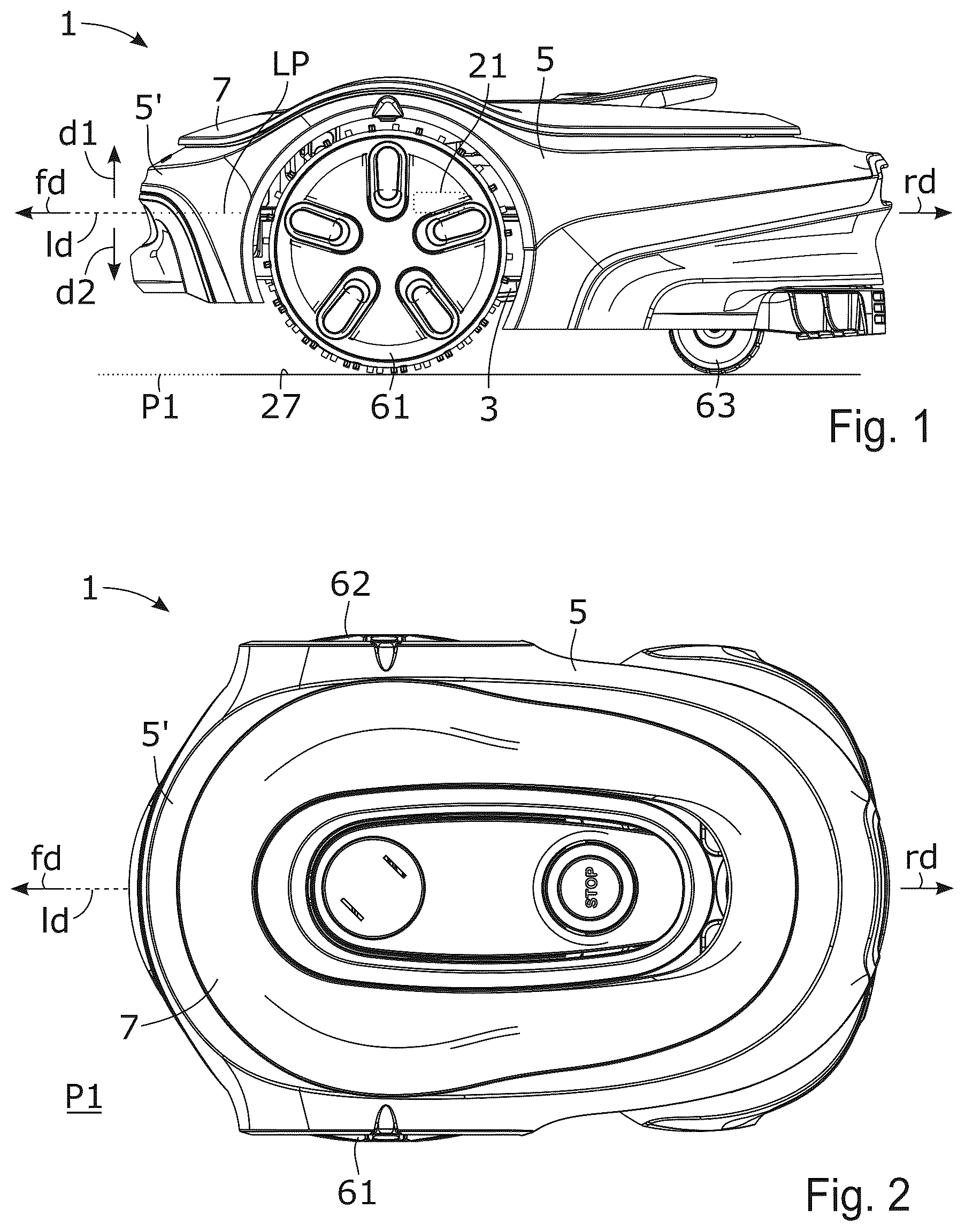 Patent US12396390 — Self-propelled robotic work tool — Figure 1