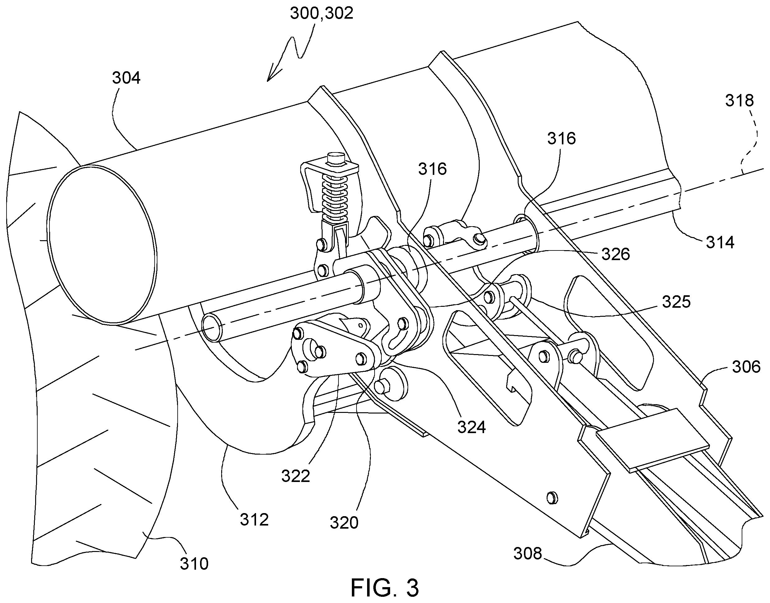 Patent US12396393 Figure 3 – Automated lockout system for header