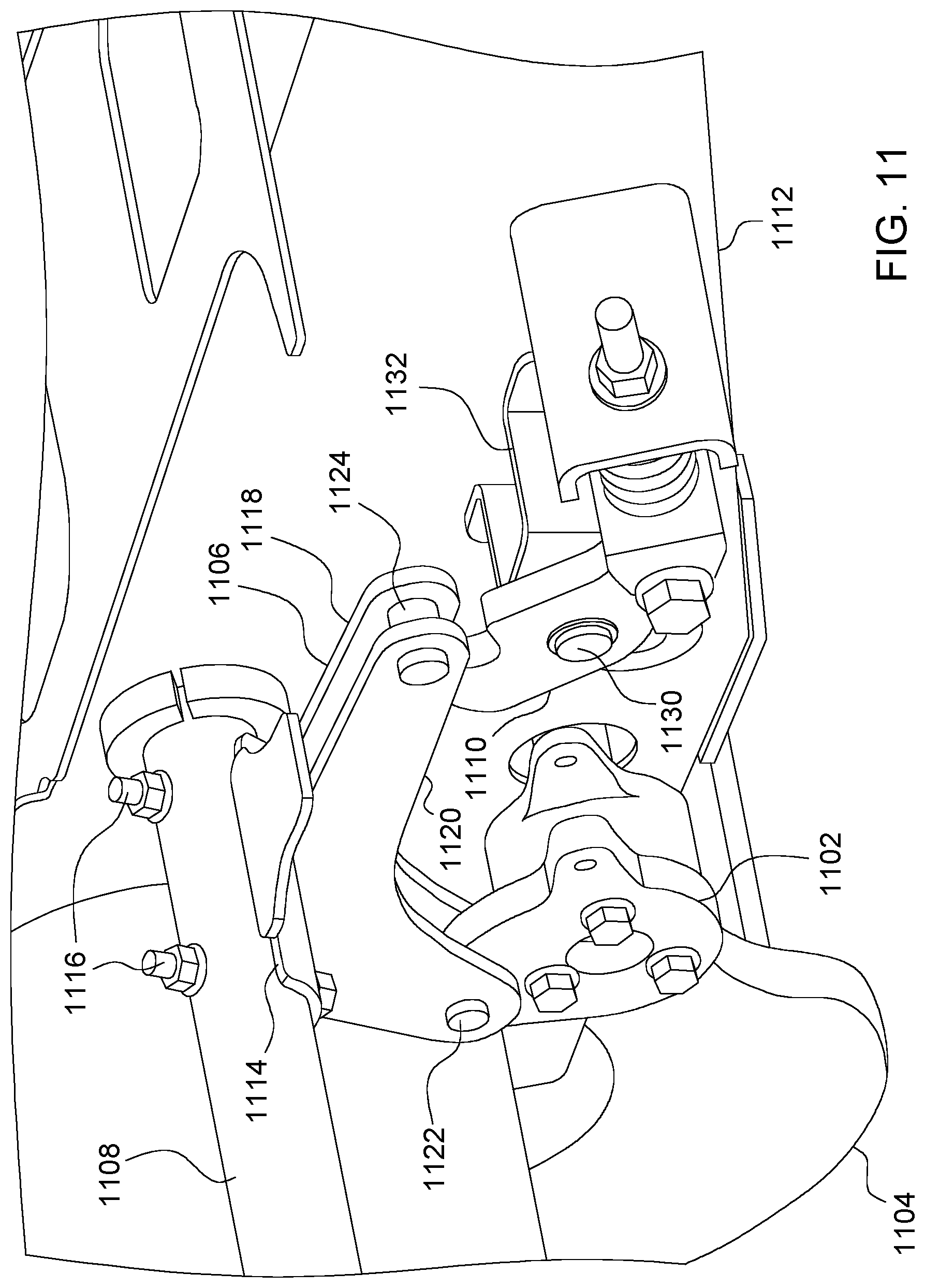 Patent US12396393 Figure 11 – Automated lockout system for header