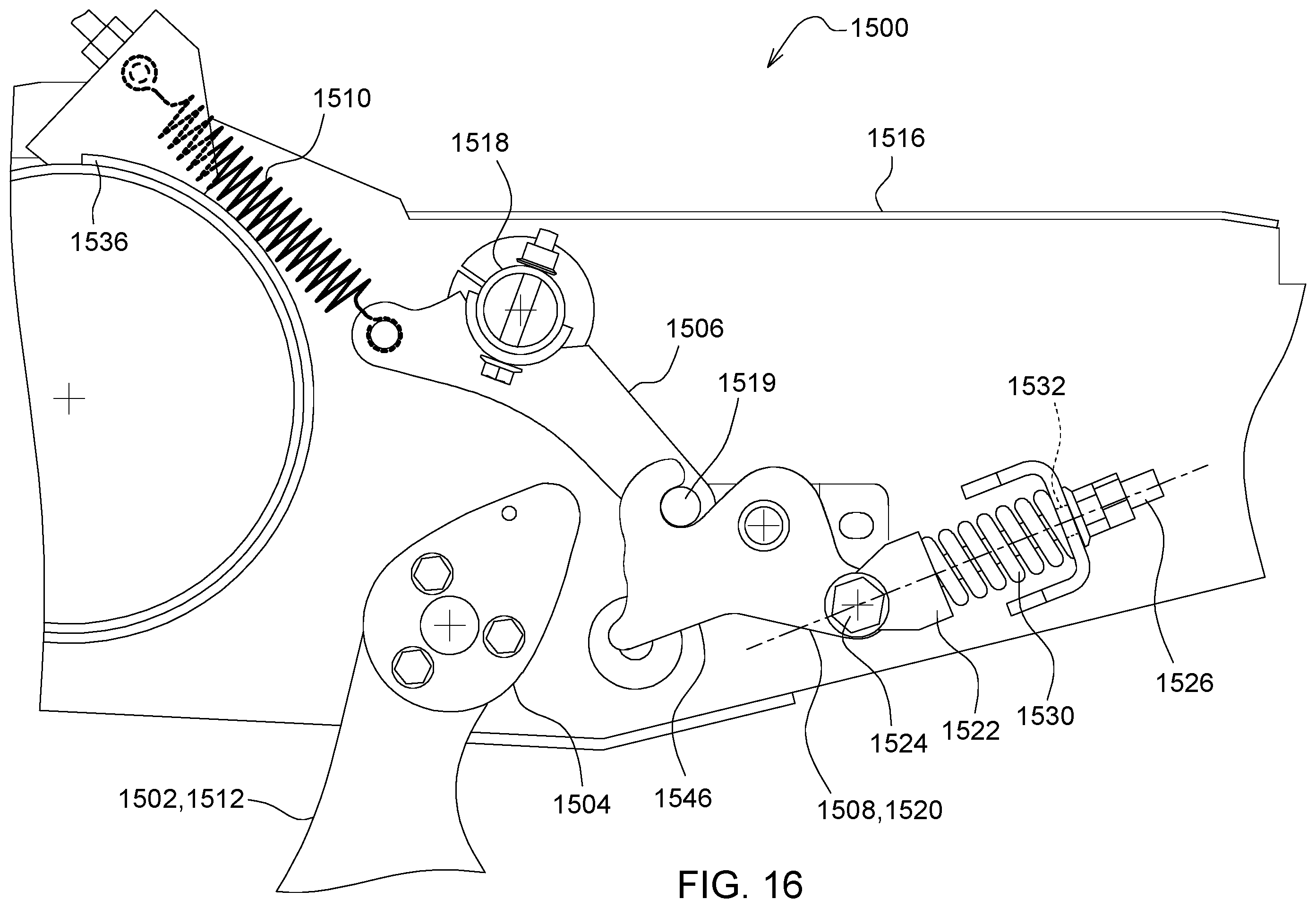 Patent US12396393 Figure 16 – Automated lockout system for header