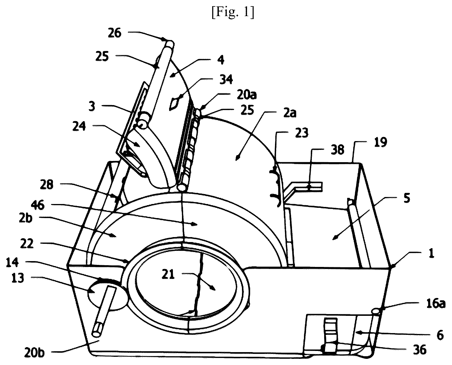 Patent US12396433 — Animal litter box incorporating a cleaning device — Figure 1