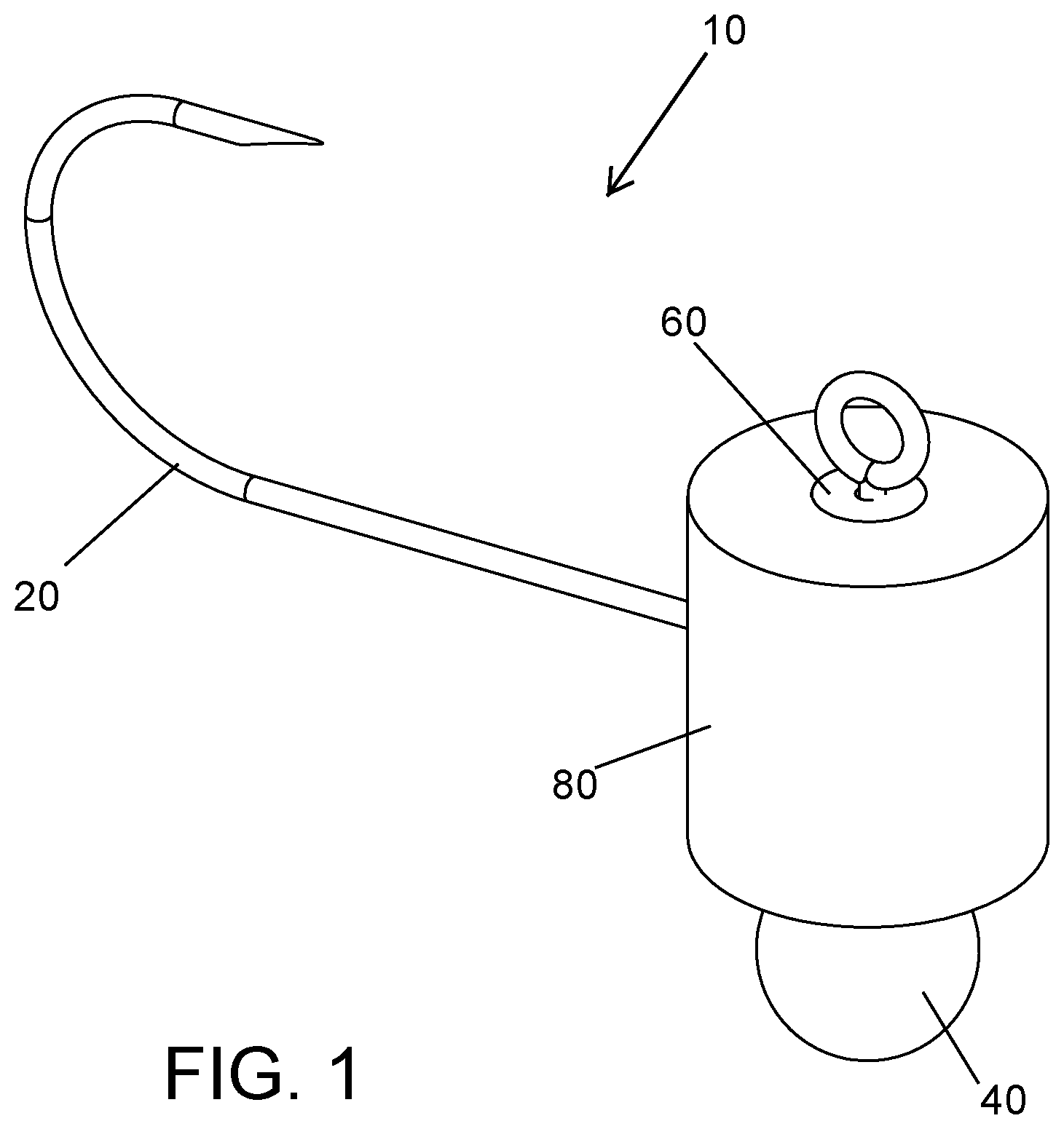 Patent US12396446 — Interchangeable fishing jig head — Figure 1