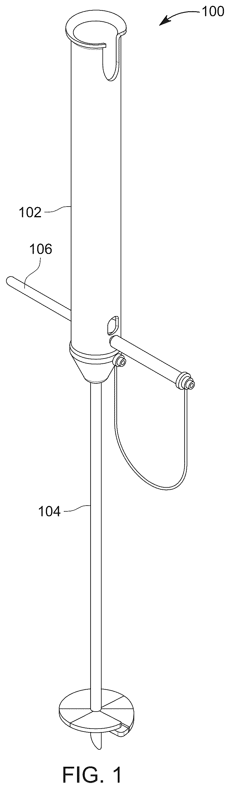Patent US12396447 — Fishing pole holder with auger tip — Figure 1