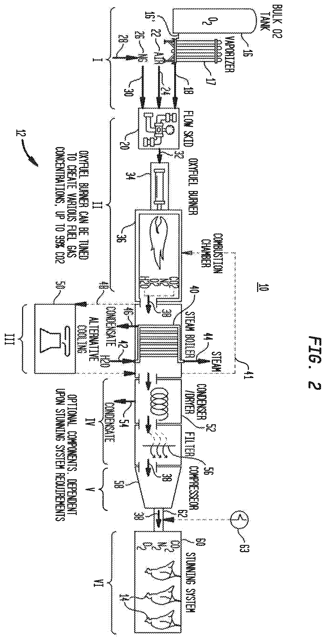 Patent US12396464 Figure 2 – Onsite CO 2 generation for poultry stunning