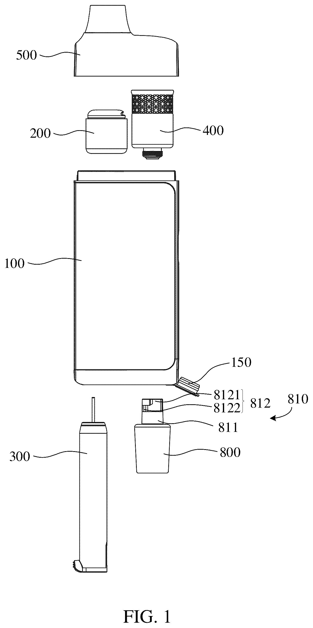 Patent US12396485 — Electronic atomizer — Figure 1